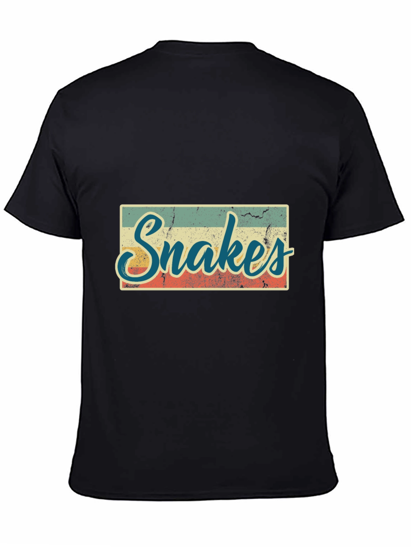 Retro Snakes Graphic T-Shirt - Black