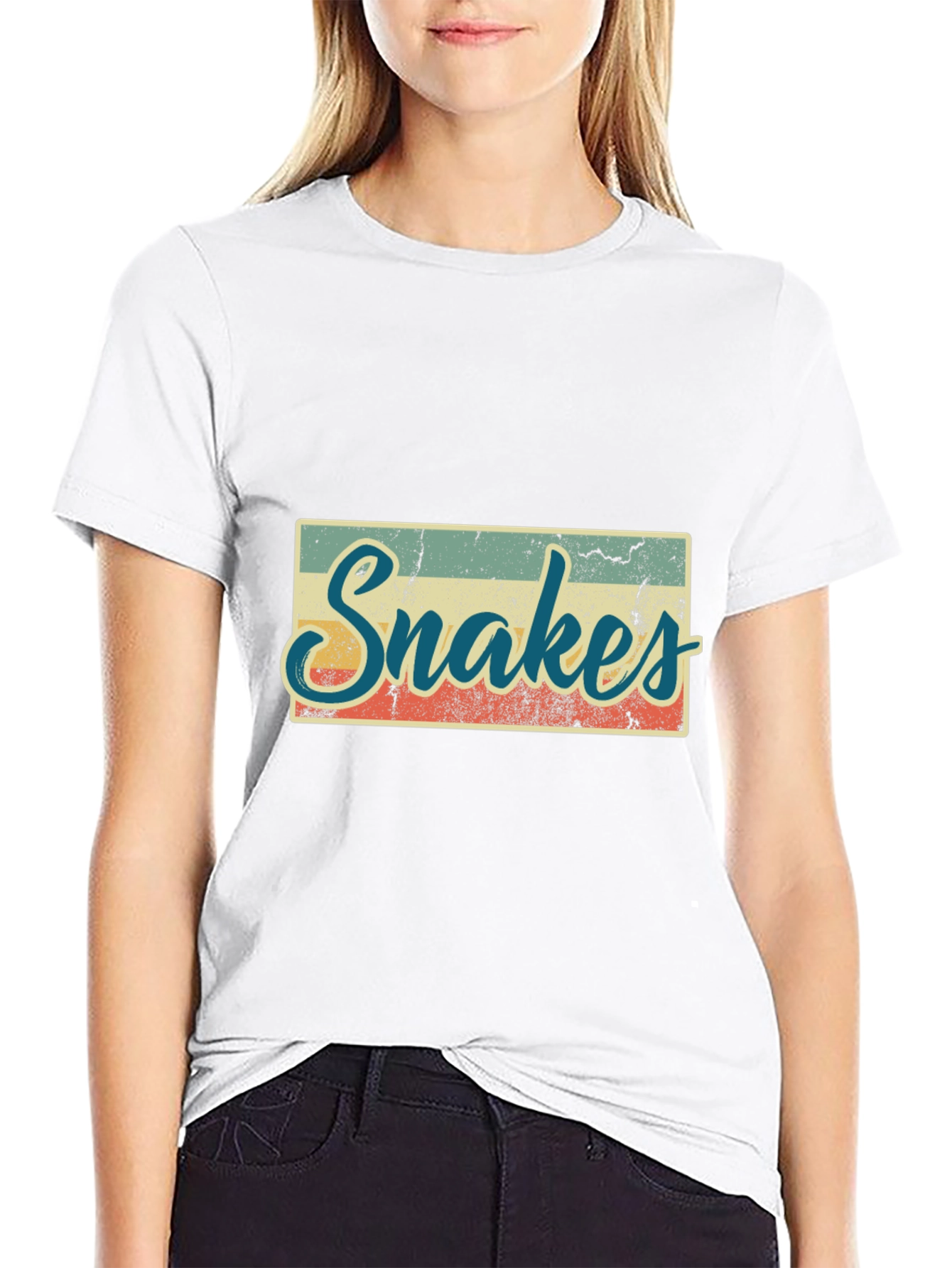 Retro Snakes Graphic T-Shirt - Black