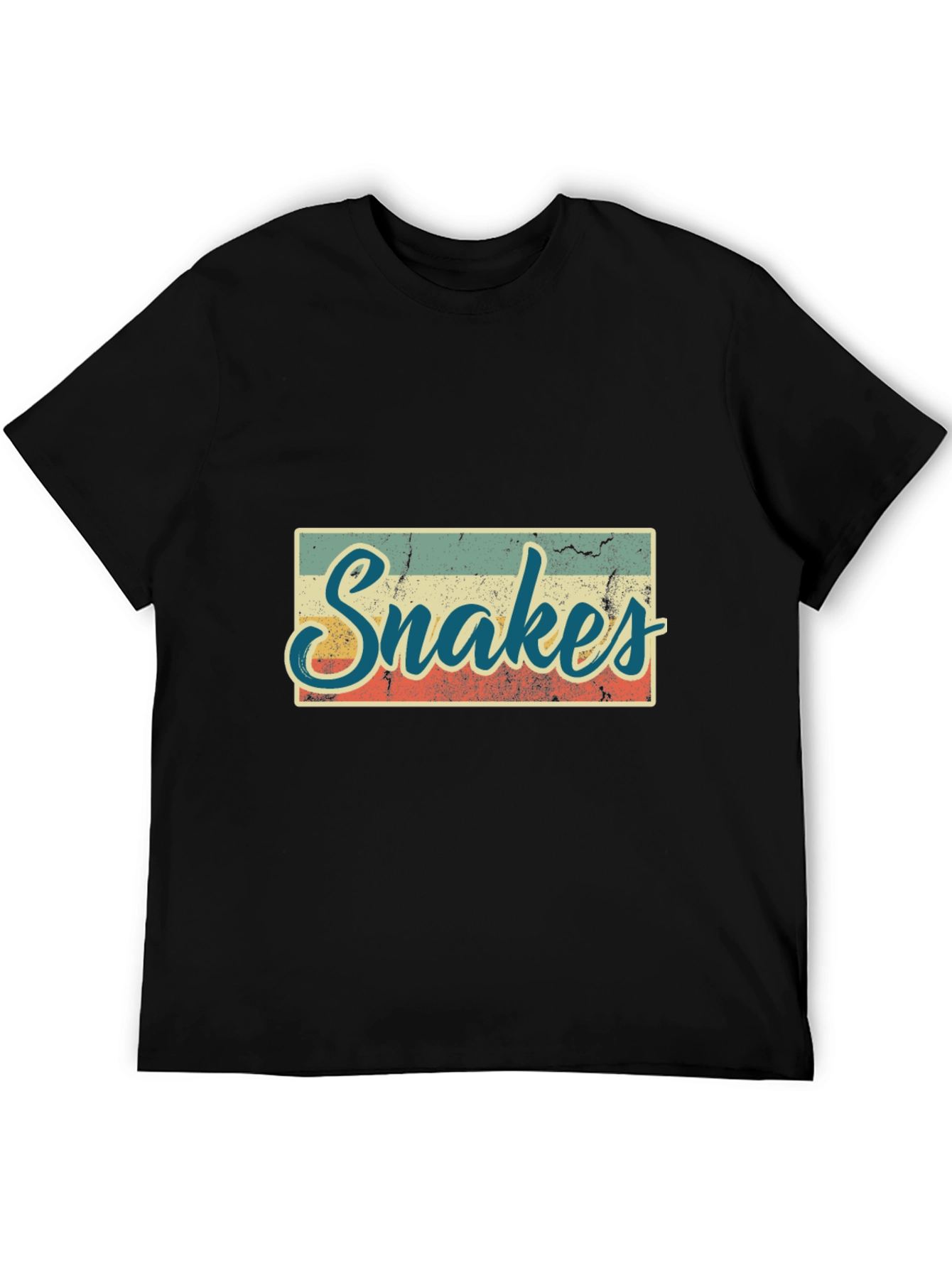 Retro Snakes Graphic T-Shirt - Black