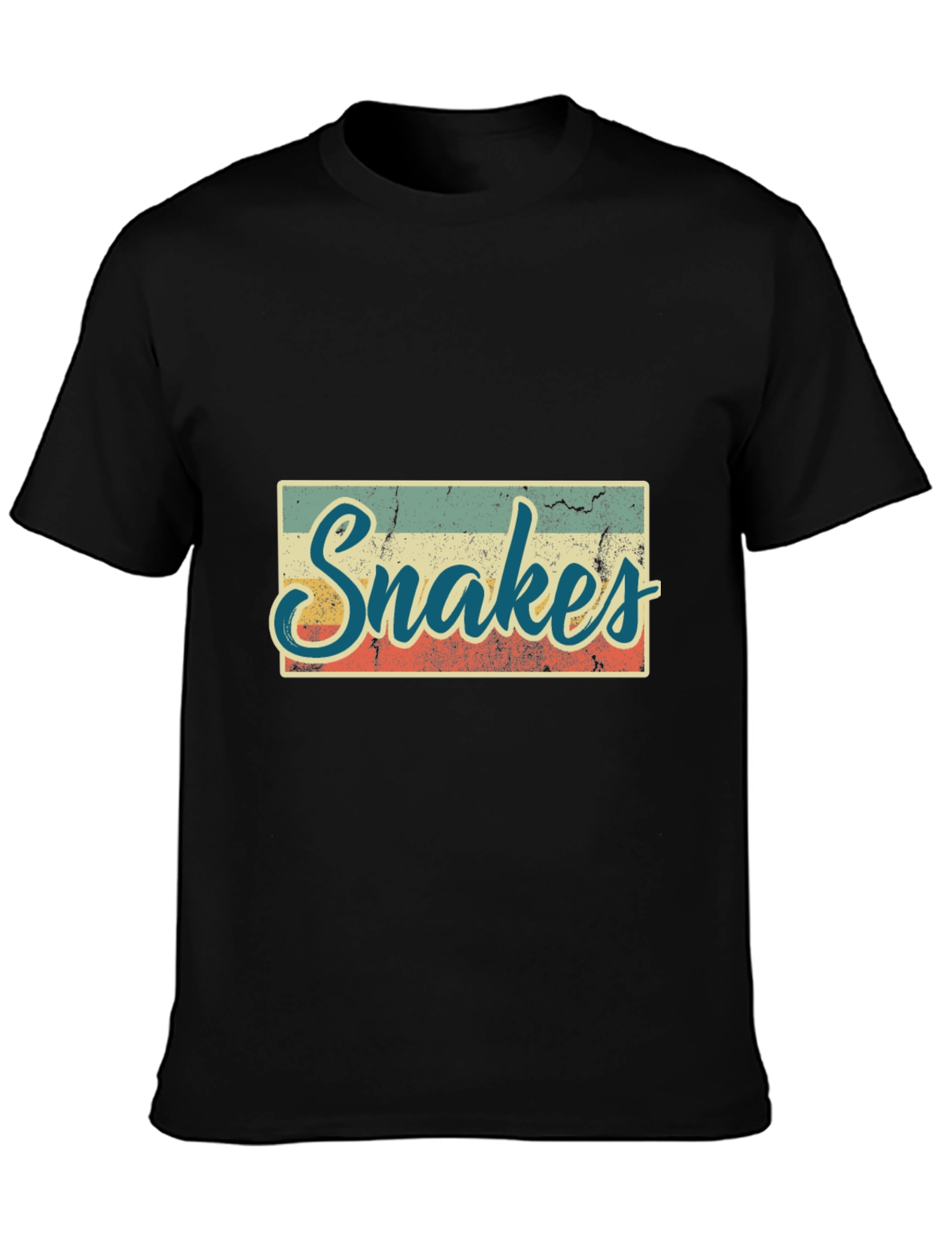 Retro Snakes Graphic T-Shirt - Black