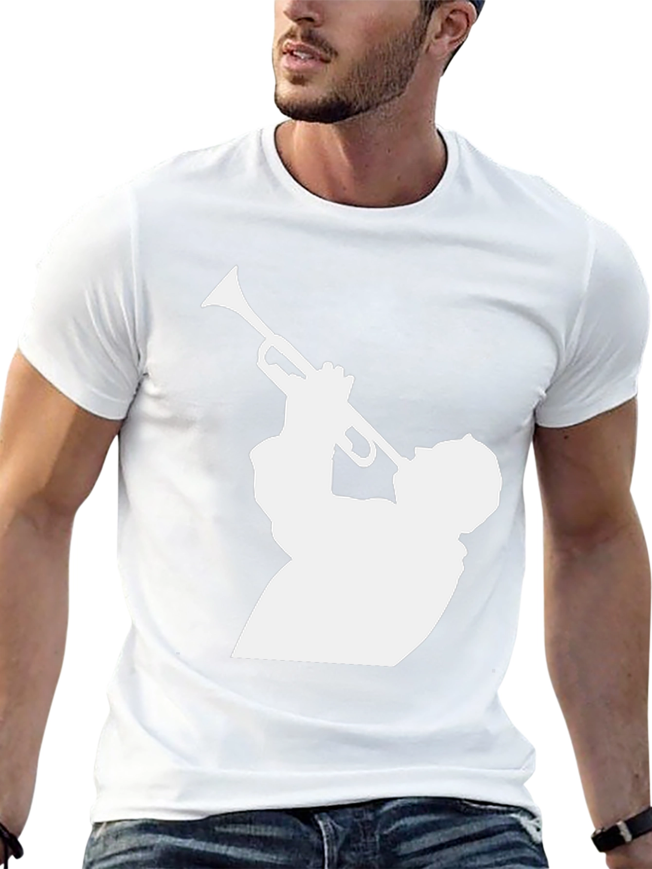 Jazz Trumpet Silhouette Black T-Shirt