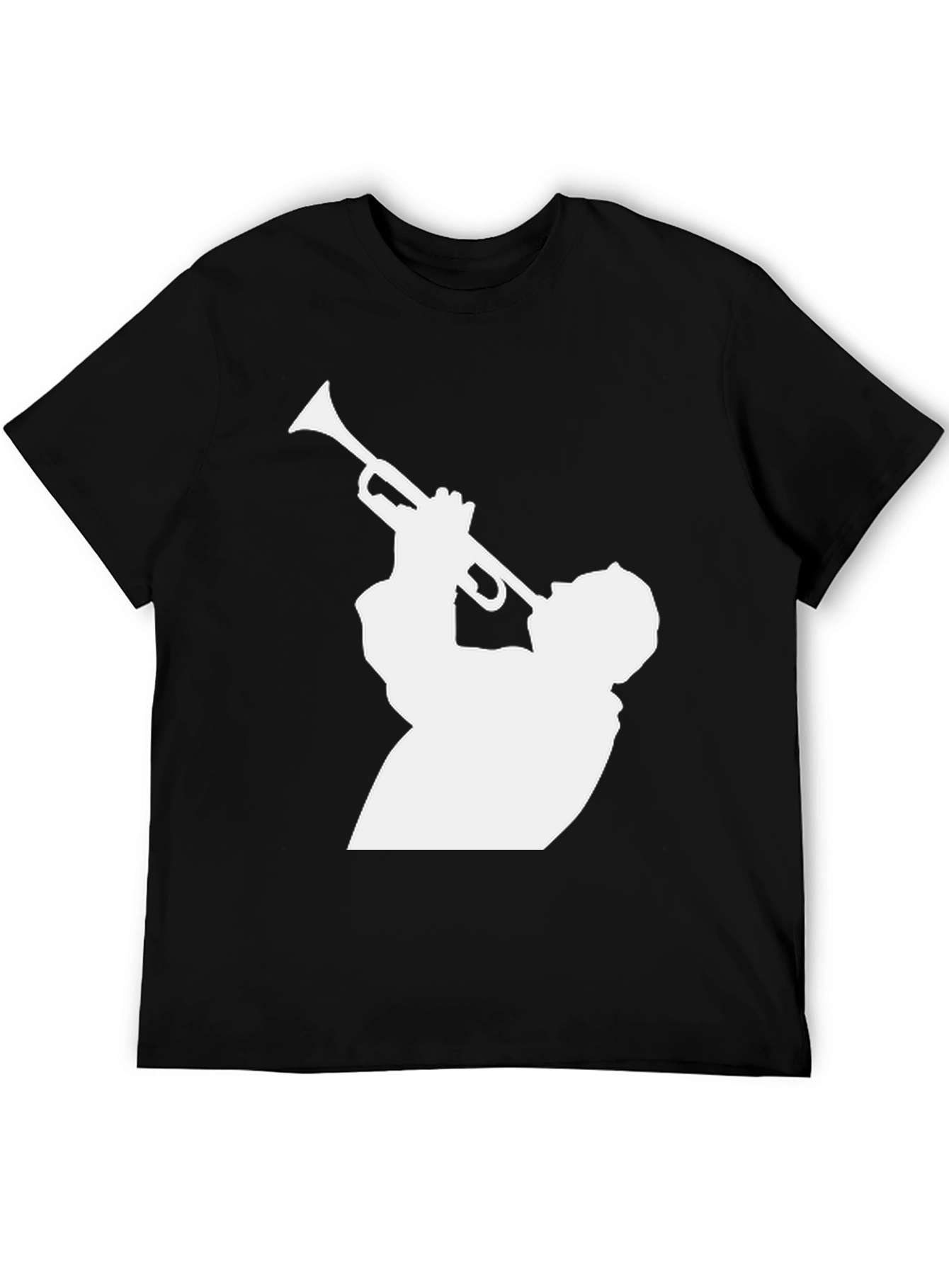 Jazz Trumpet Silhouette Black T-Shirt