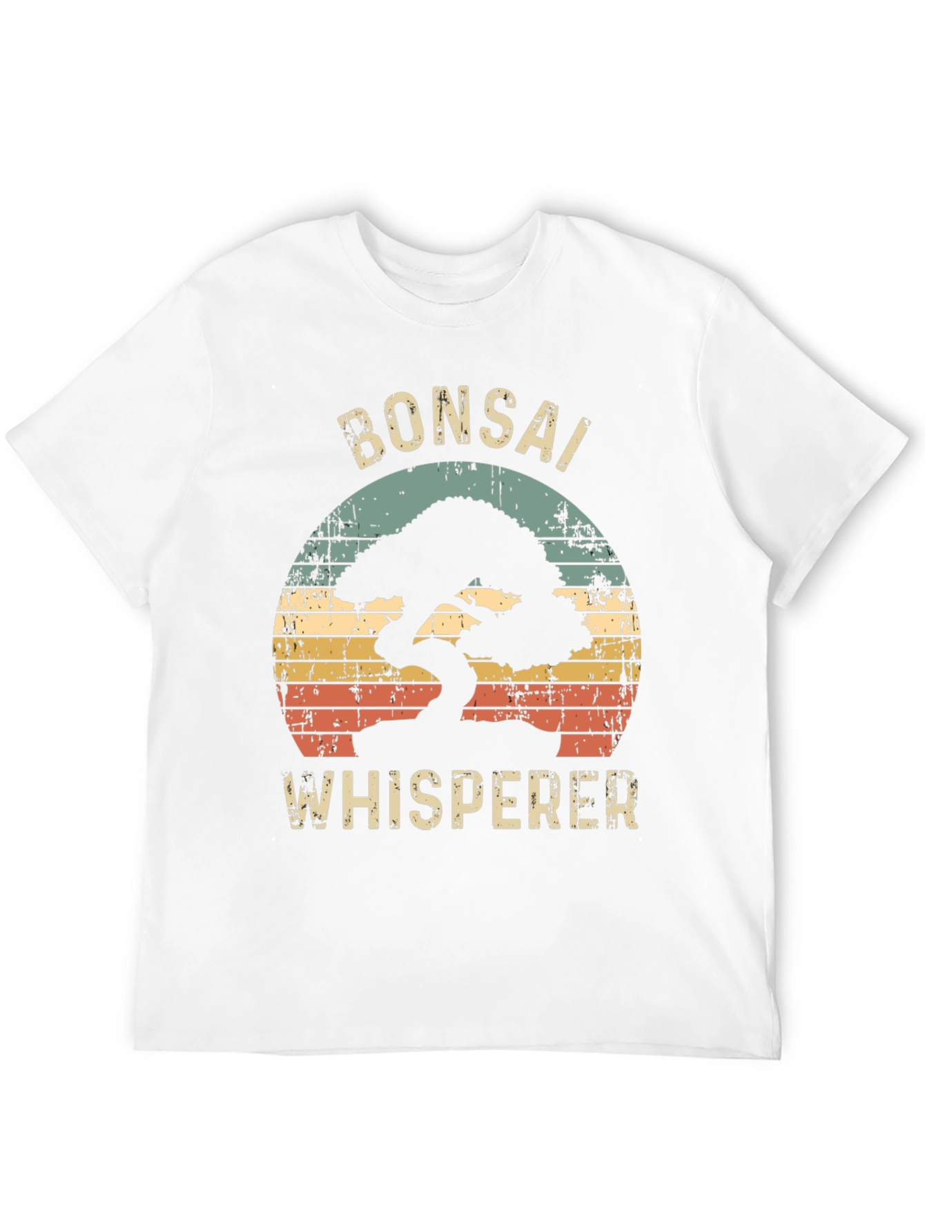 Bonsai Whisperer Graphic Tee - Retro Sunset Design