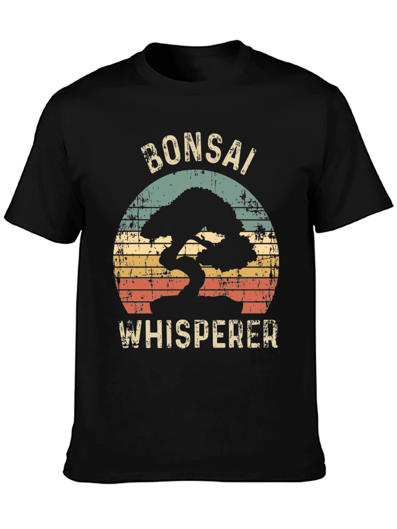 Bonsai Whisperer Graphic Tee - Retro Sunset Design