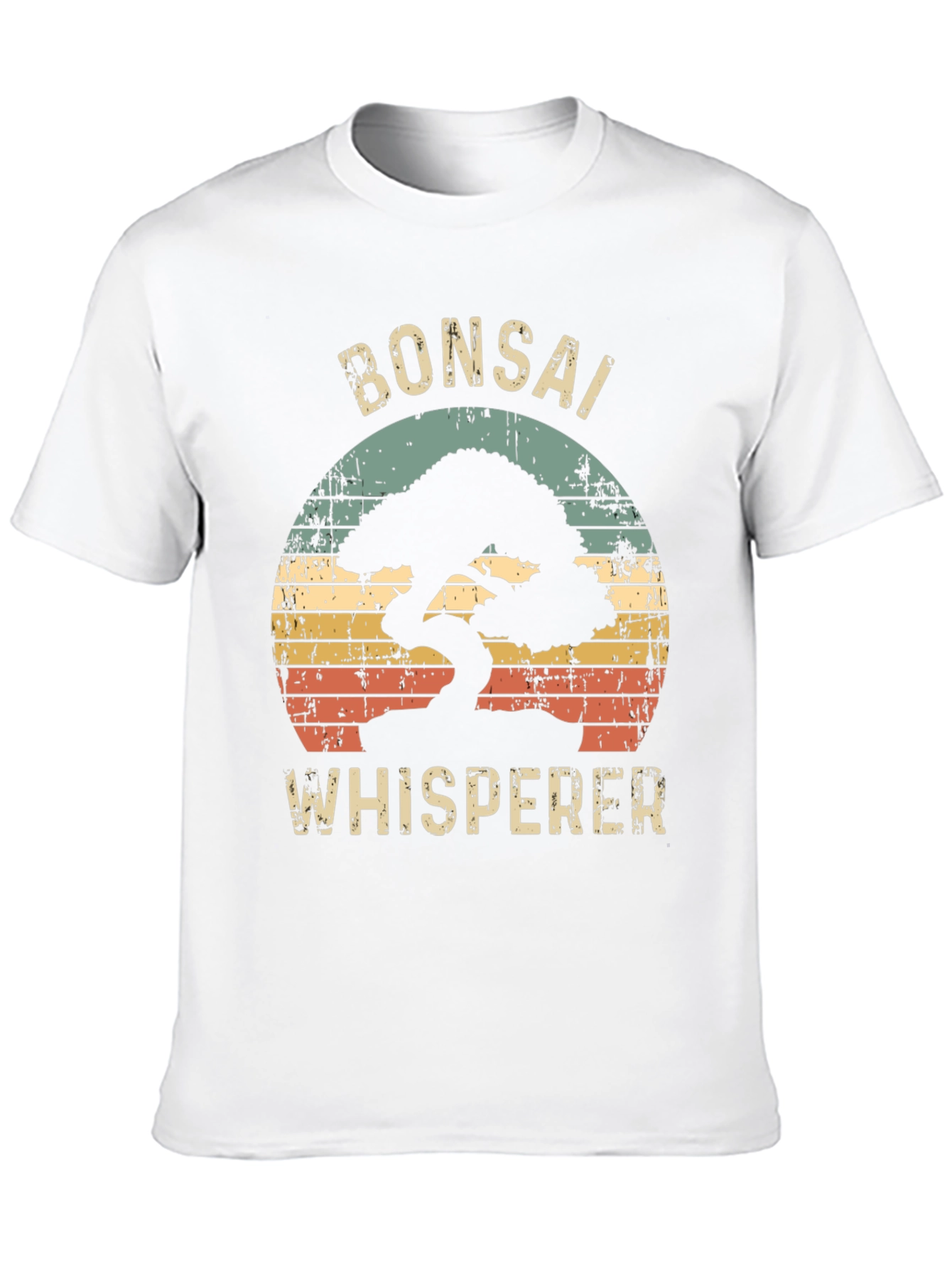 Bonsai Whisperer Graphic Tee - Retro Sunset Design