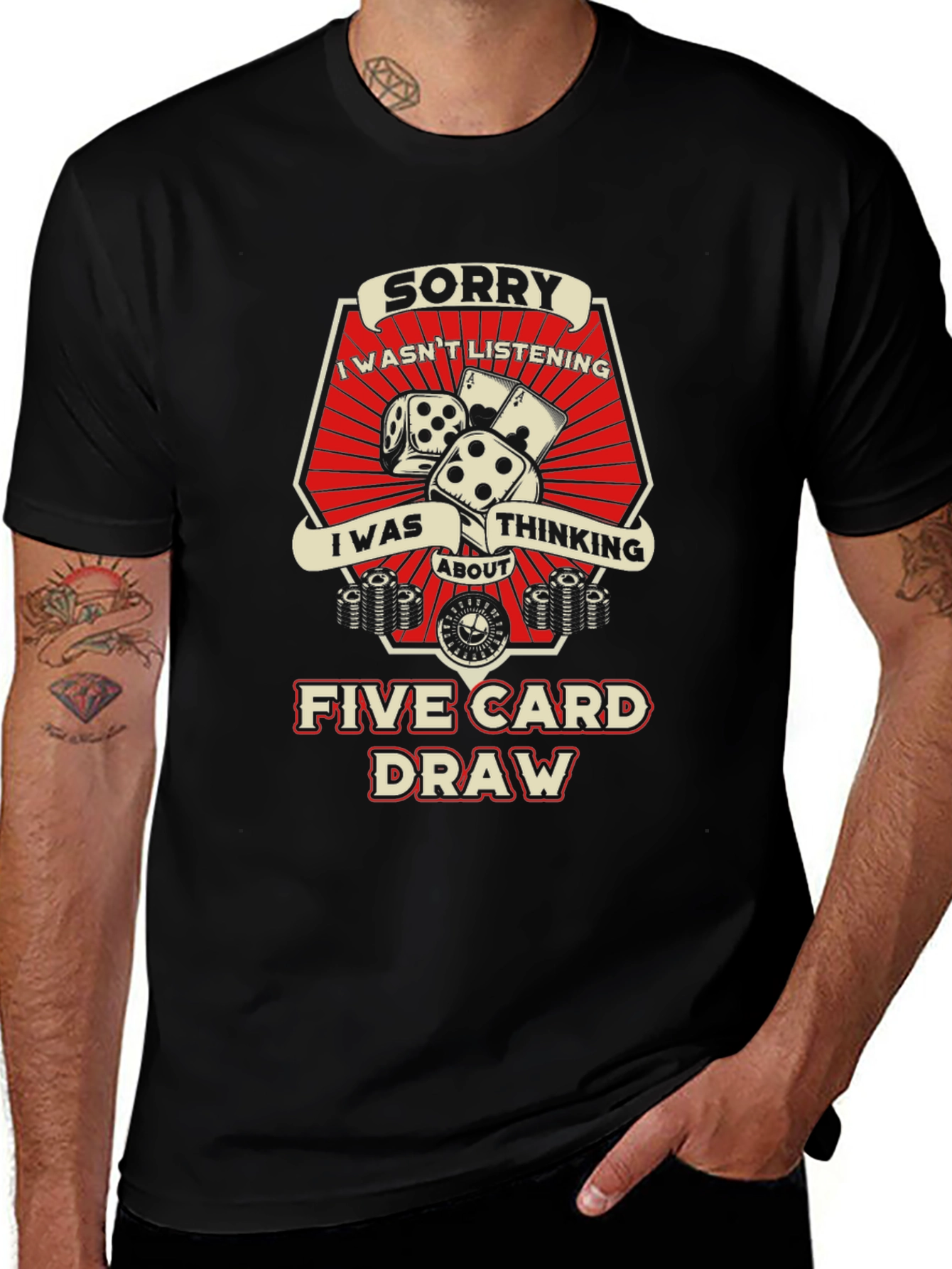 Sorry Five Card Draw Graphic T-Shirt
