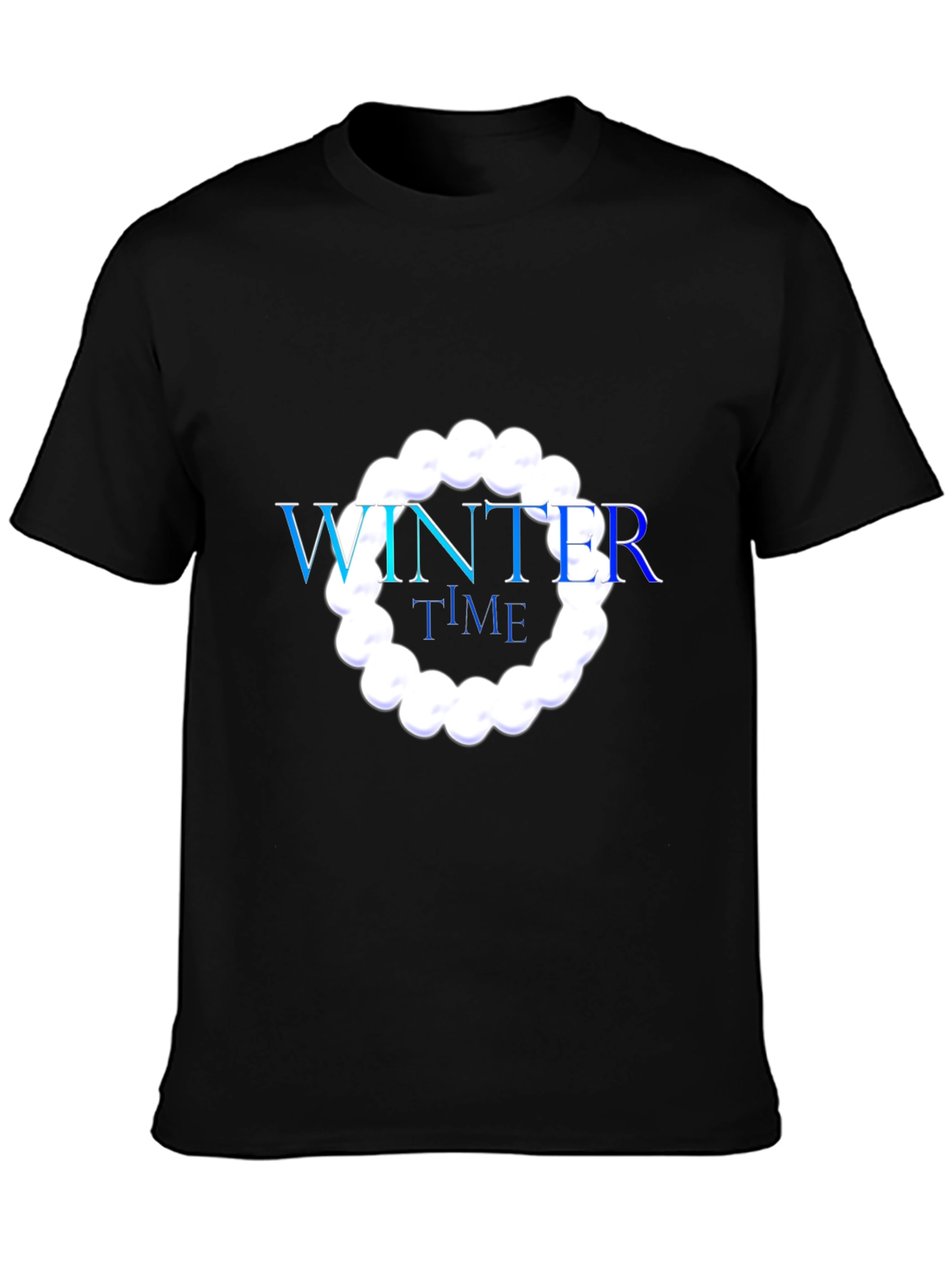 Winter Time Graphic Black T-Shirt