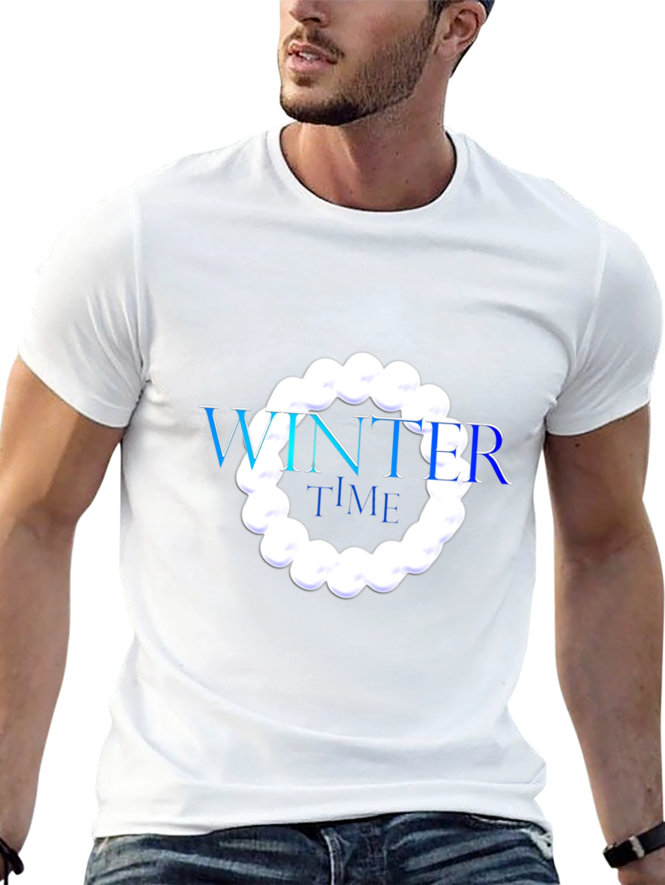 Winter Time Graphic Black T-Shirt