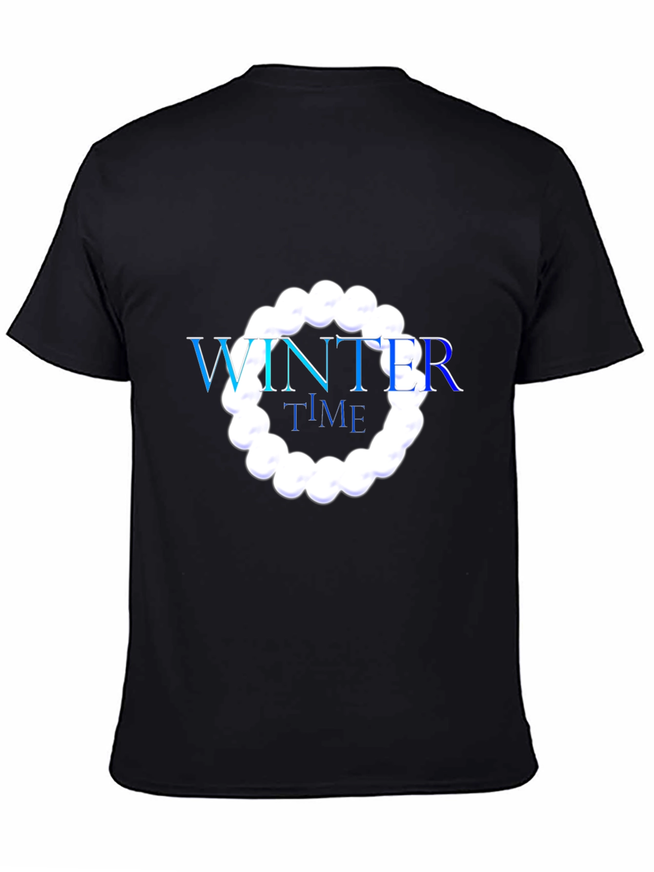 Winter Time Graphic Black T-Shirt