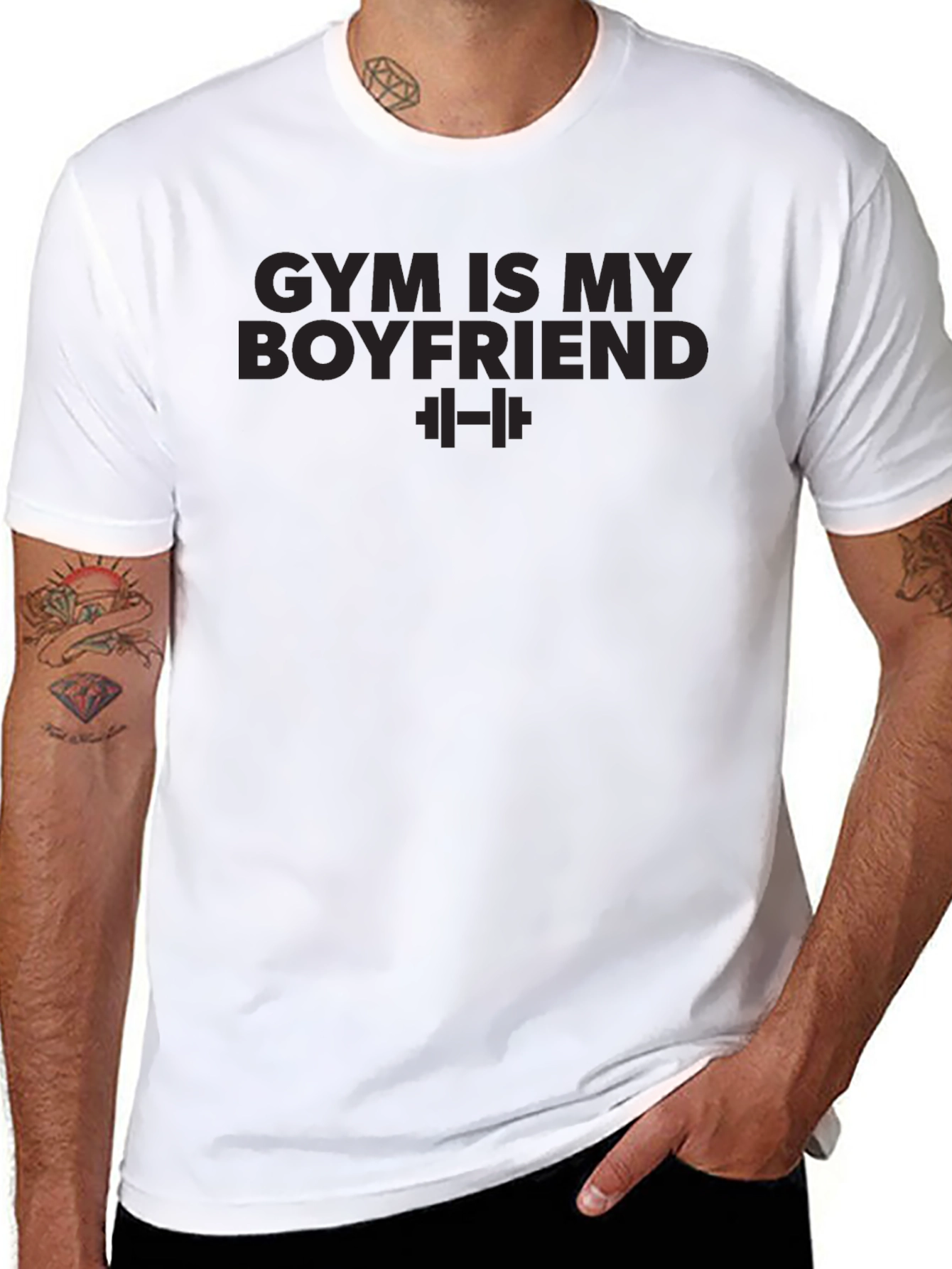 Gym Is My Boyfriend Black Graphic Tee