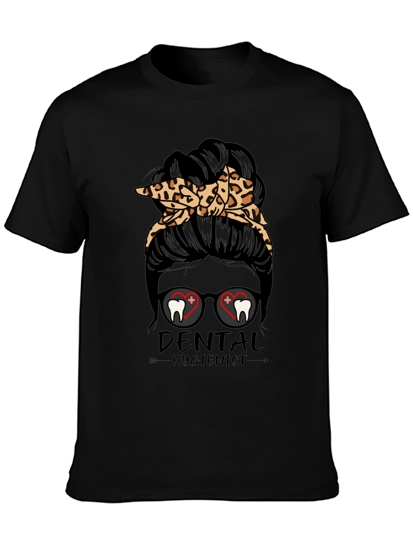 Dental Hygienist Messy Bun T-Shirt