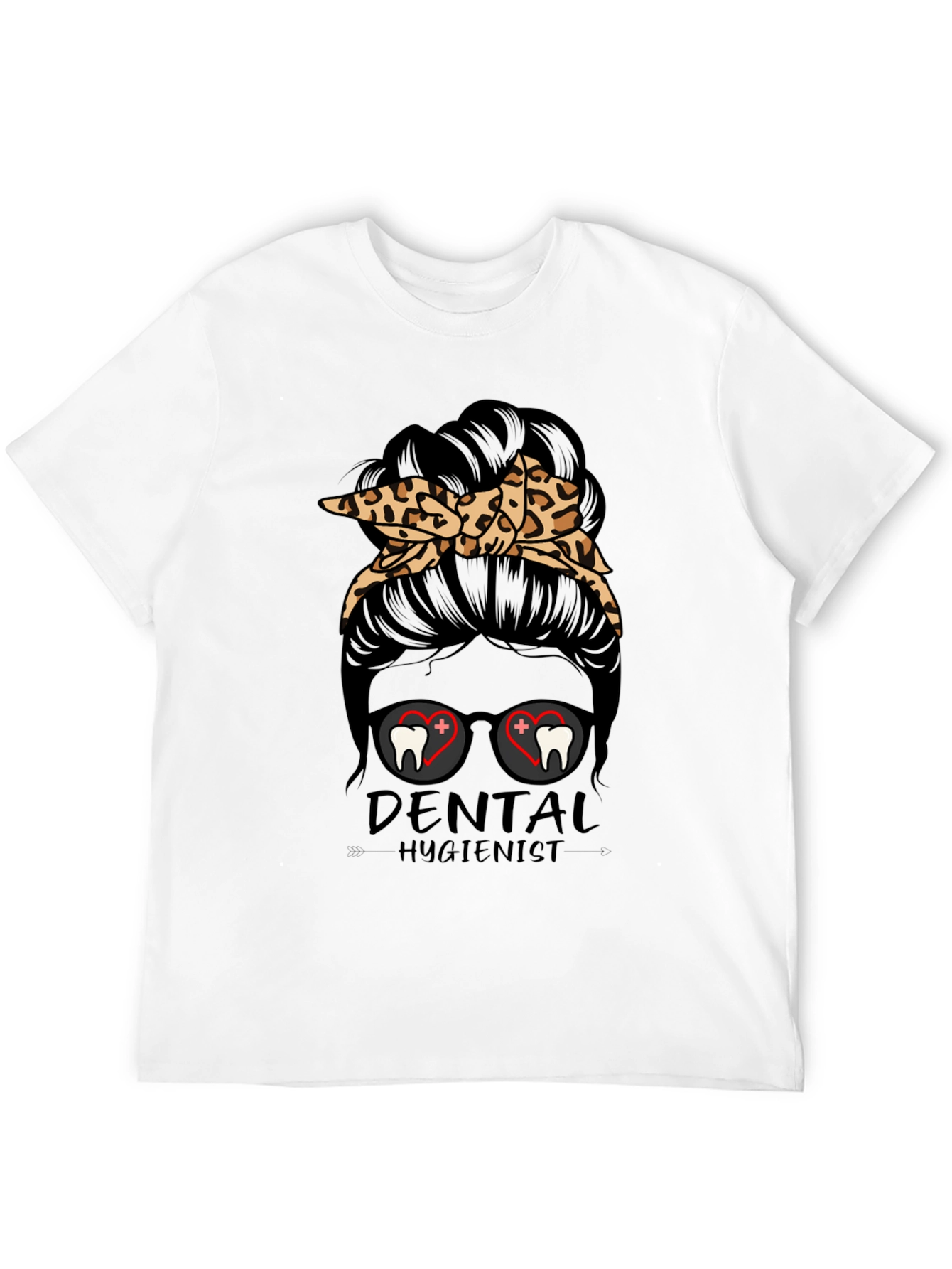 Dental Hygienist Messy Bun T-Shirt
