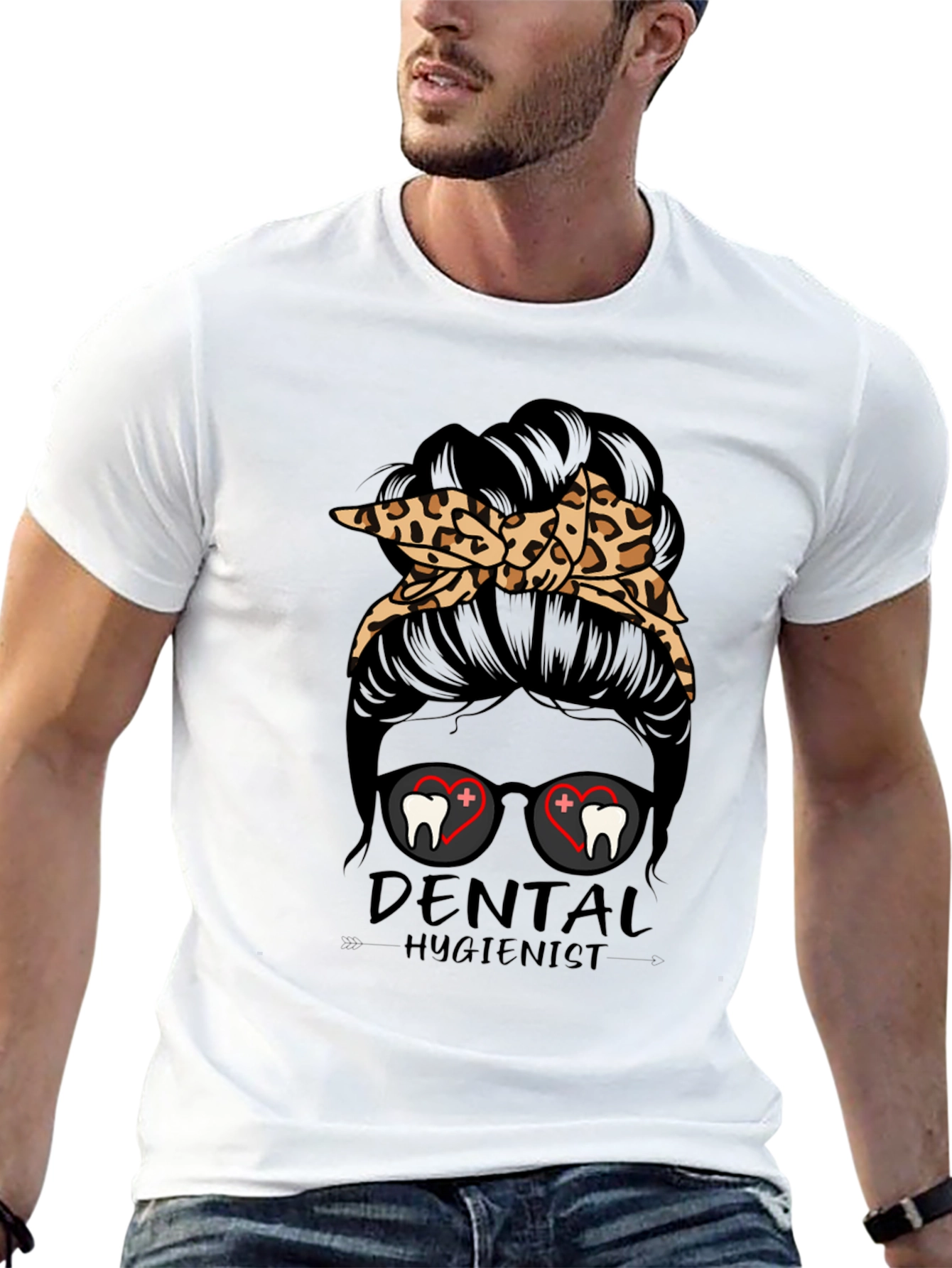 Dental Hygienist Messy Bun T-Shirt