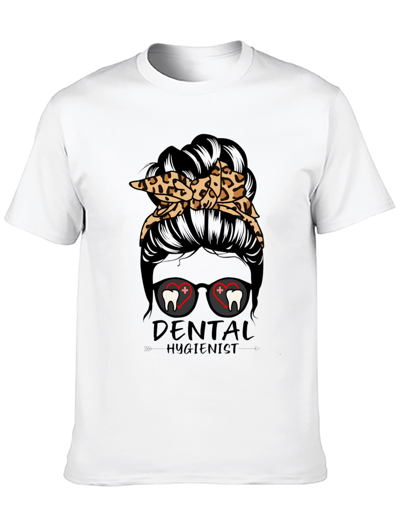 Dental Hygienist Messy Bun T-Shirt