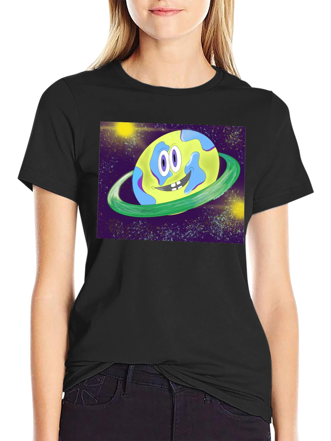 Cartoon Planet Graphic T-Shirt