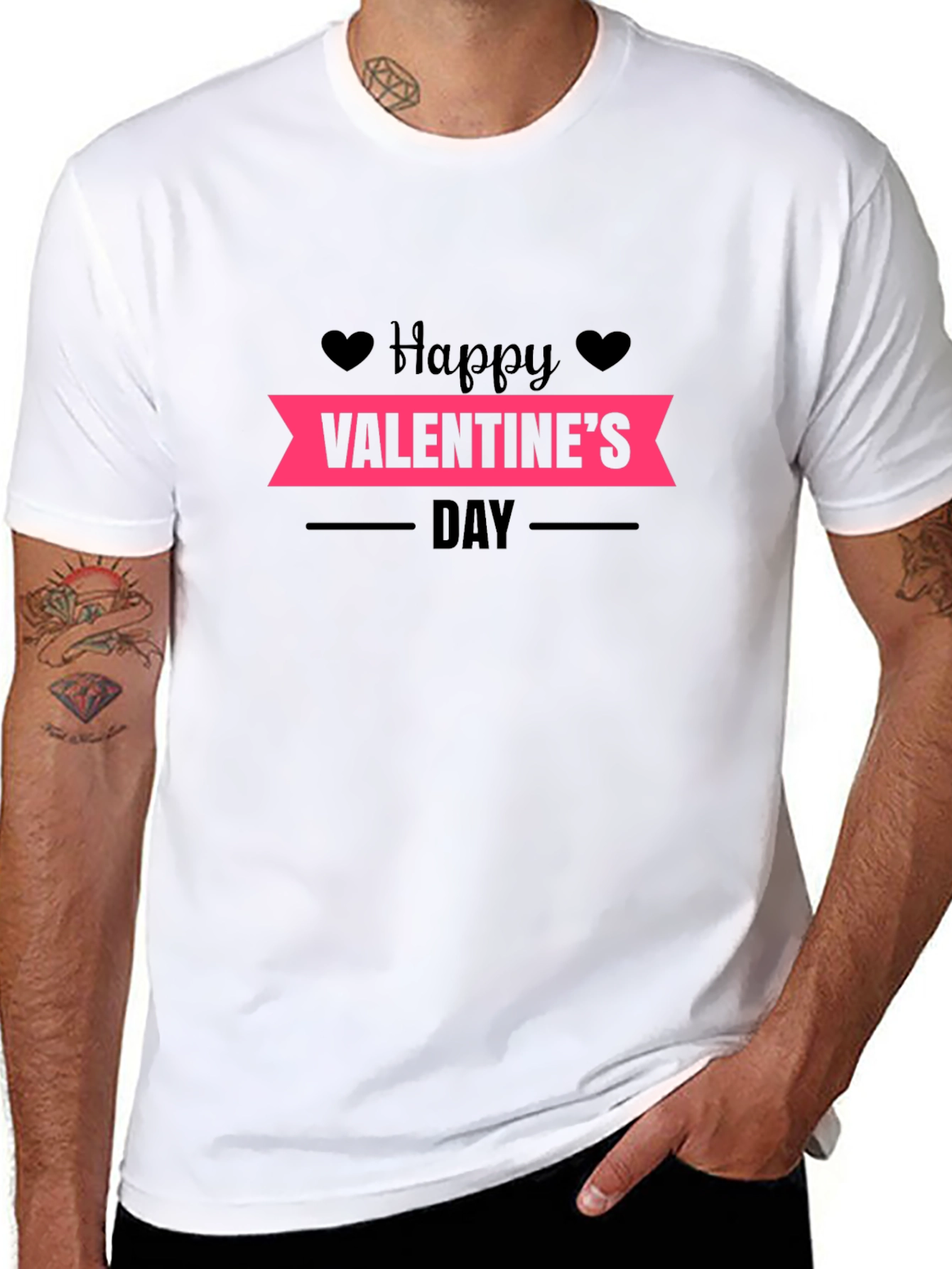 Happy Valentines Day Black T-Shirt