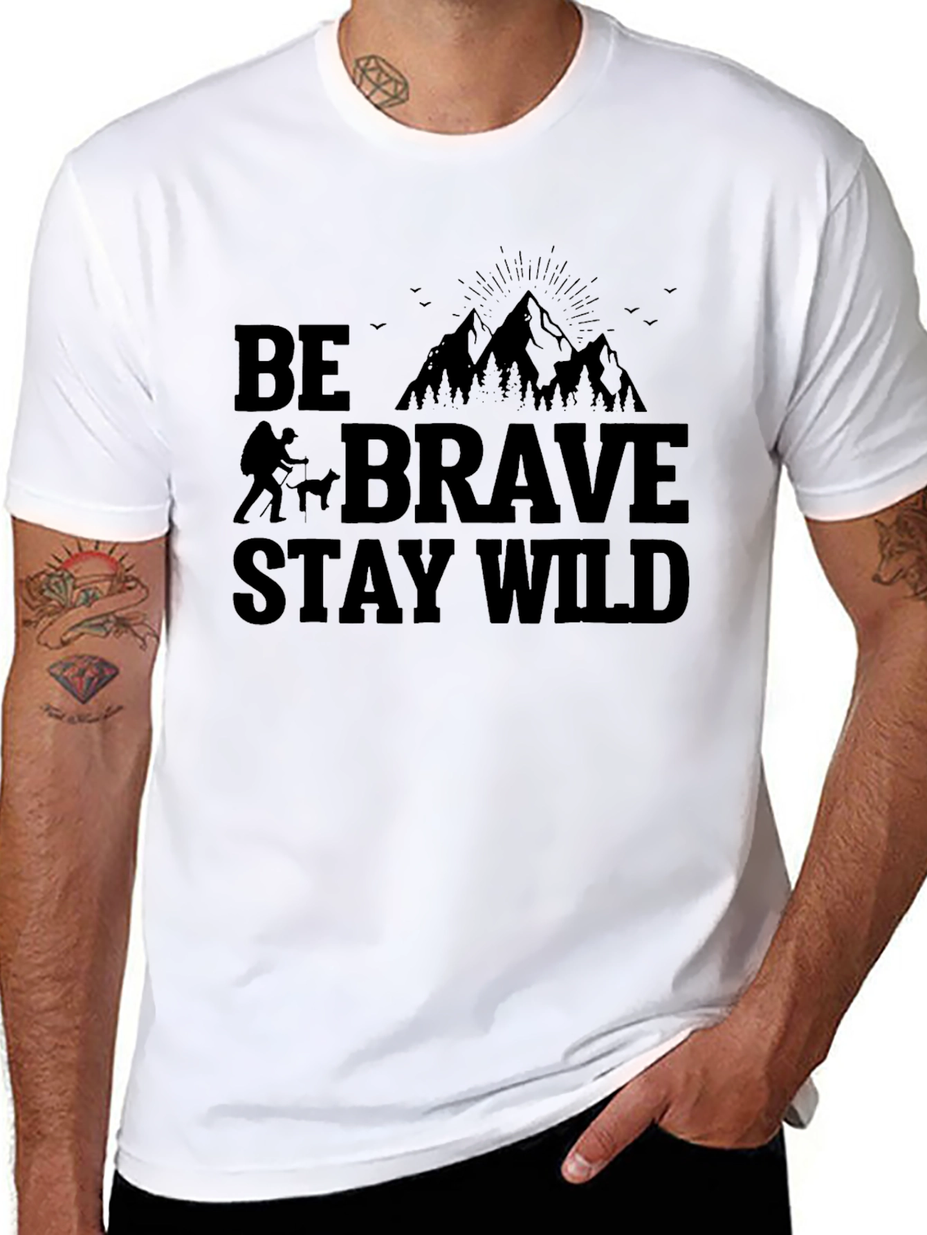 Be Brave Stay Wild Graphic Tee - Adventure Awaits
