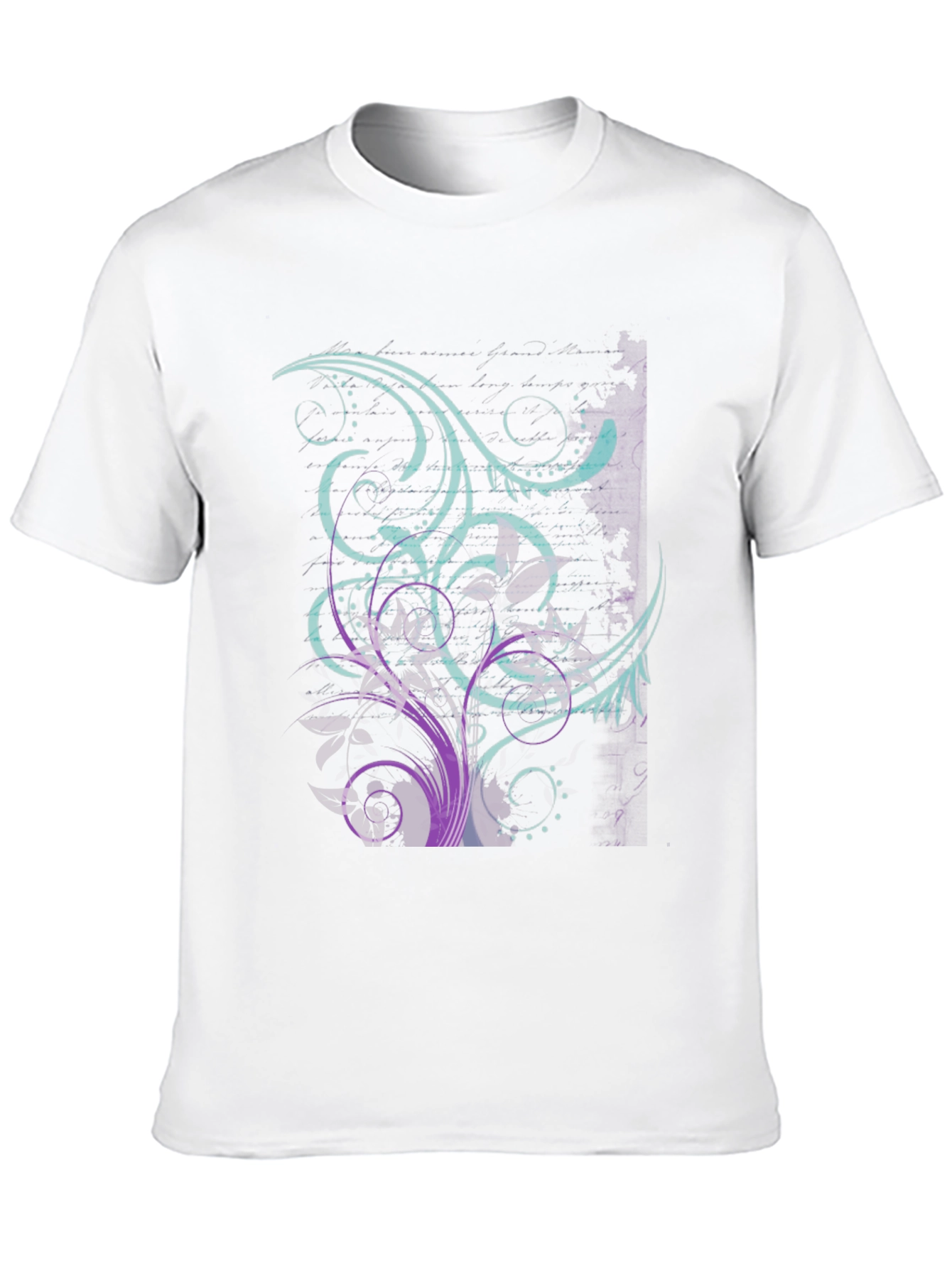 Floral Swirl Graphic Tee - Black