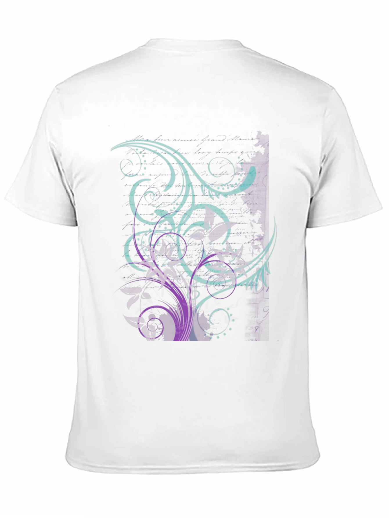 Floral Swirl Graphic Tee - Black