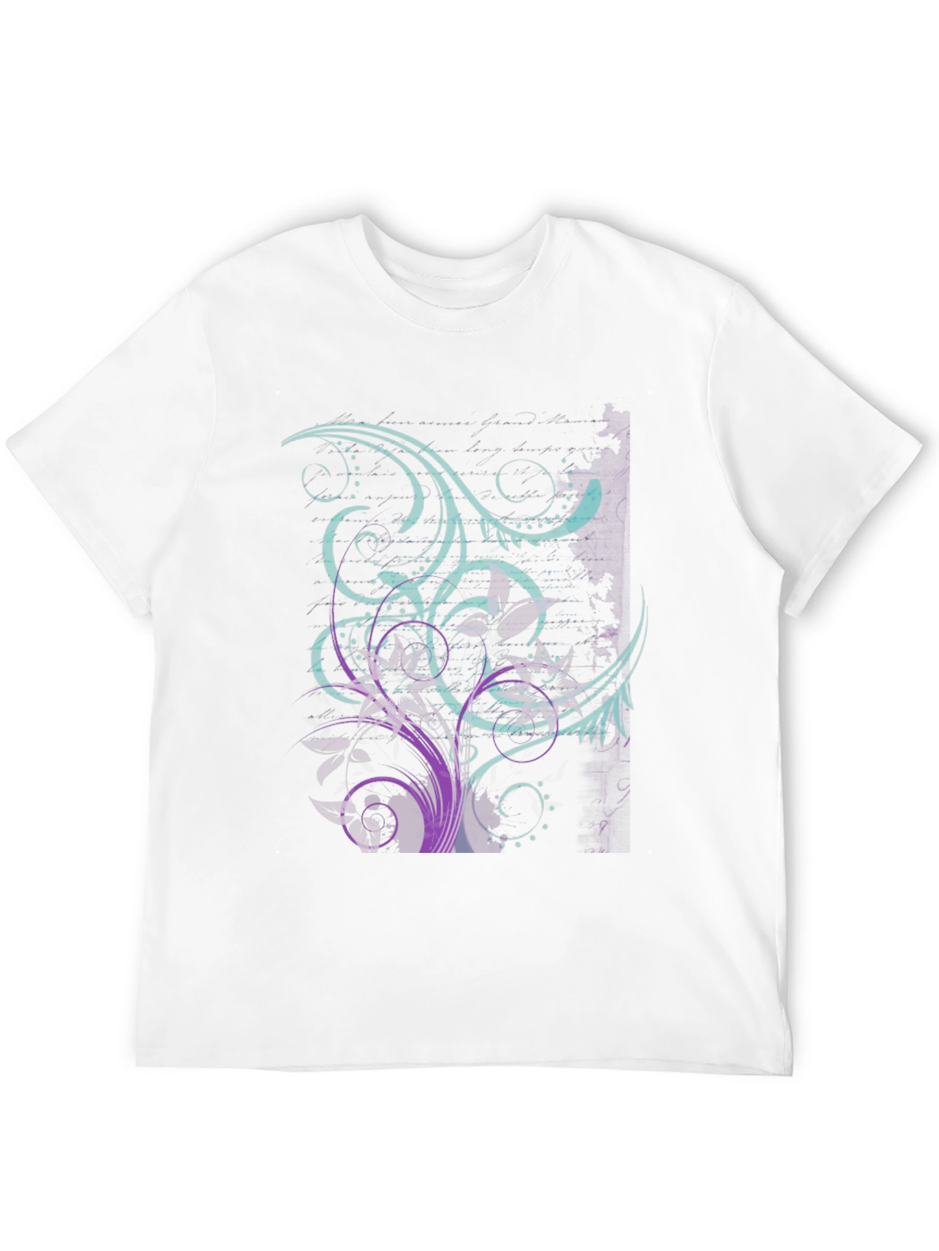 Floral Swirl Graphic Tee - Black