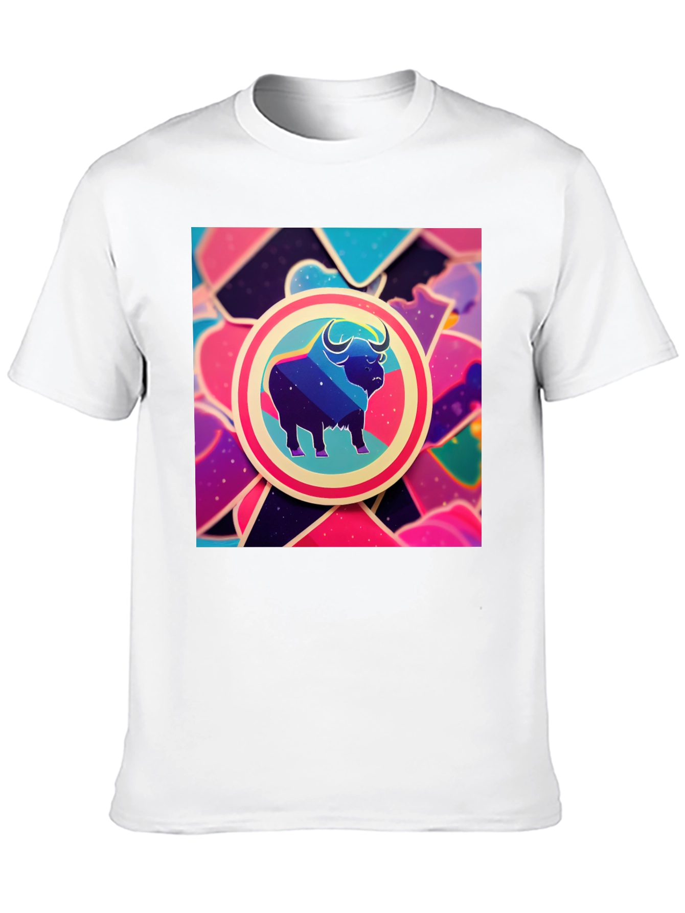 Galaxy Bull Graphic Tee - Trendy Mens Black T-Shirt