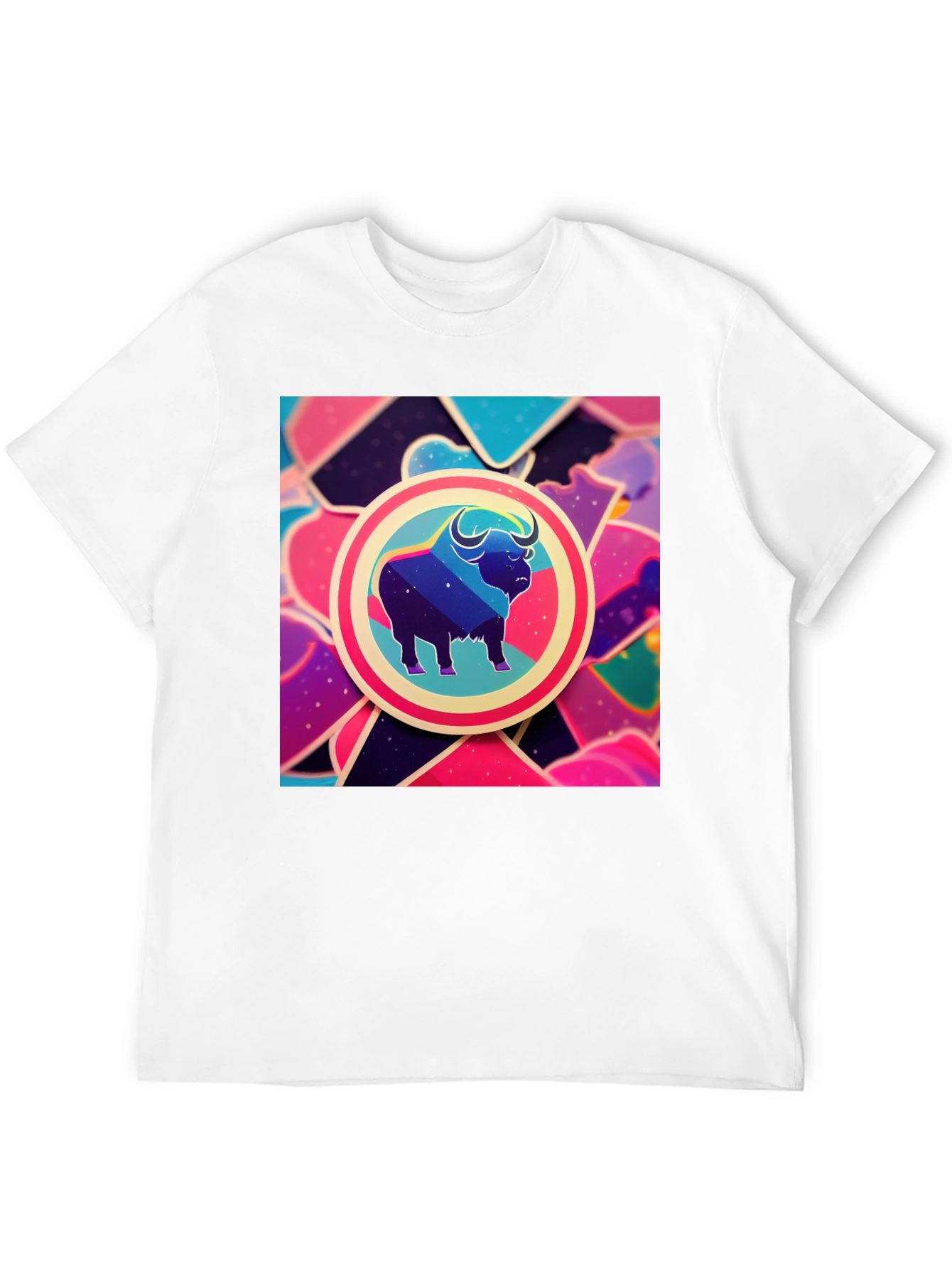 Galaxy Bull Graphic Tee - Trendy Mens Black T-Shirt