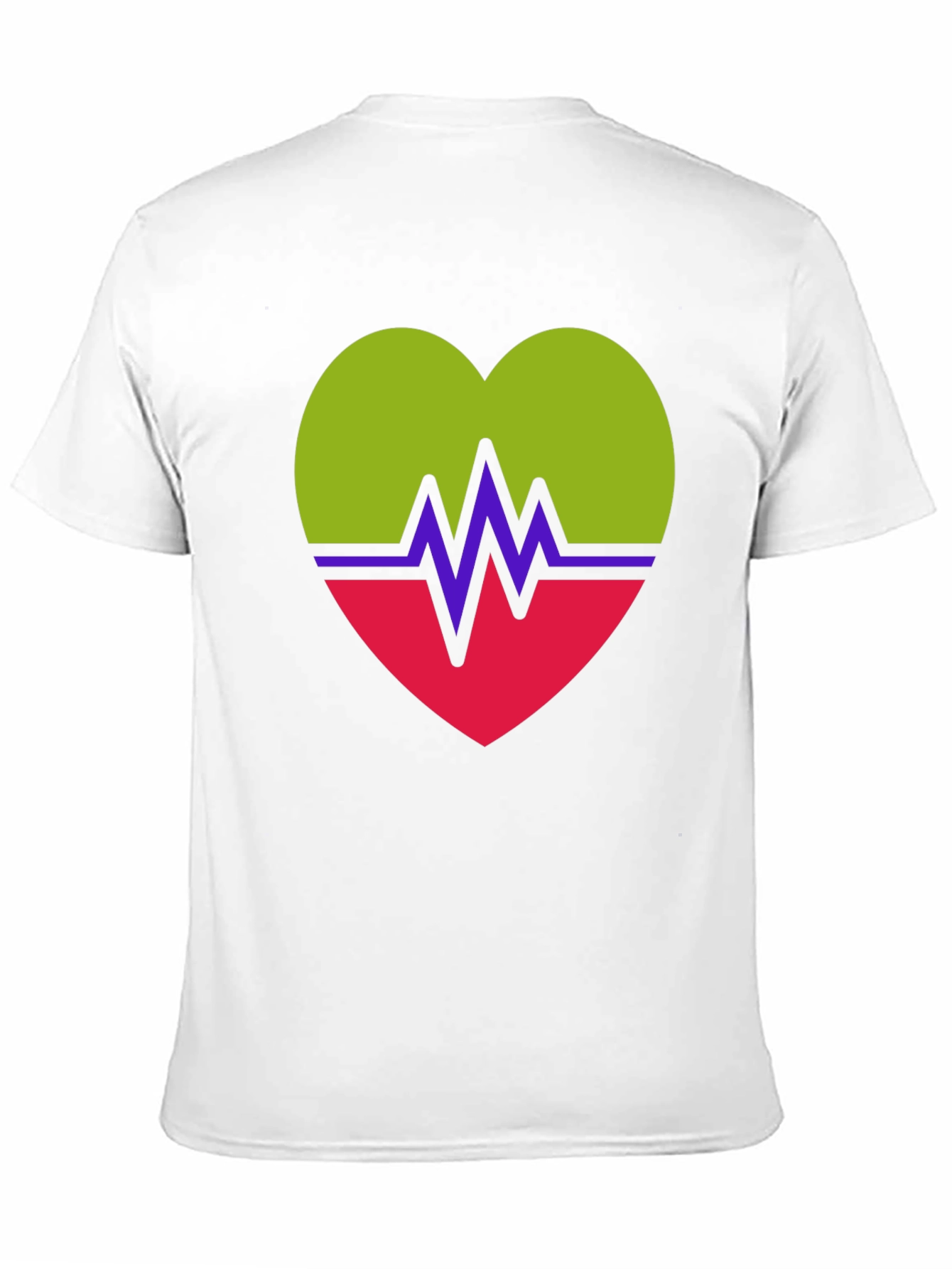 Heartbeat Heart Graphic Tee - Casual Crew Neck T-Shirt