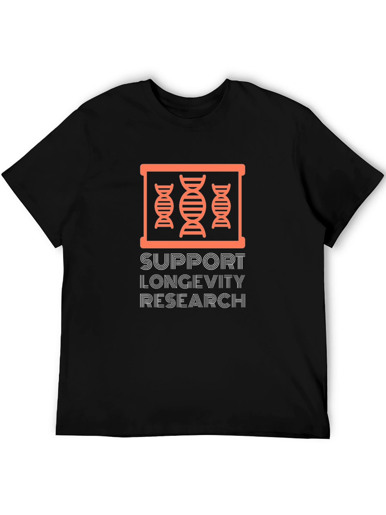 Support Longevity Research Black T-Shirt