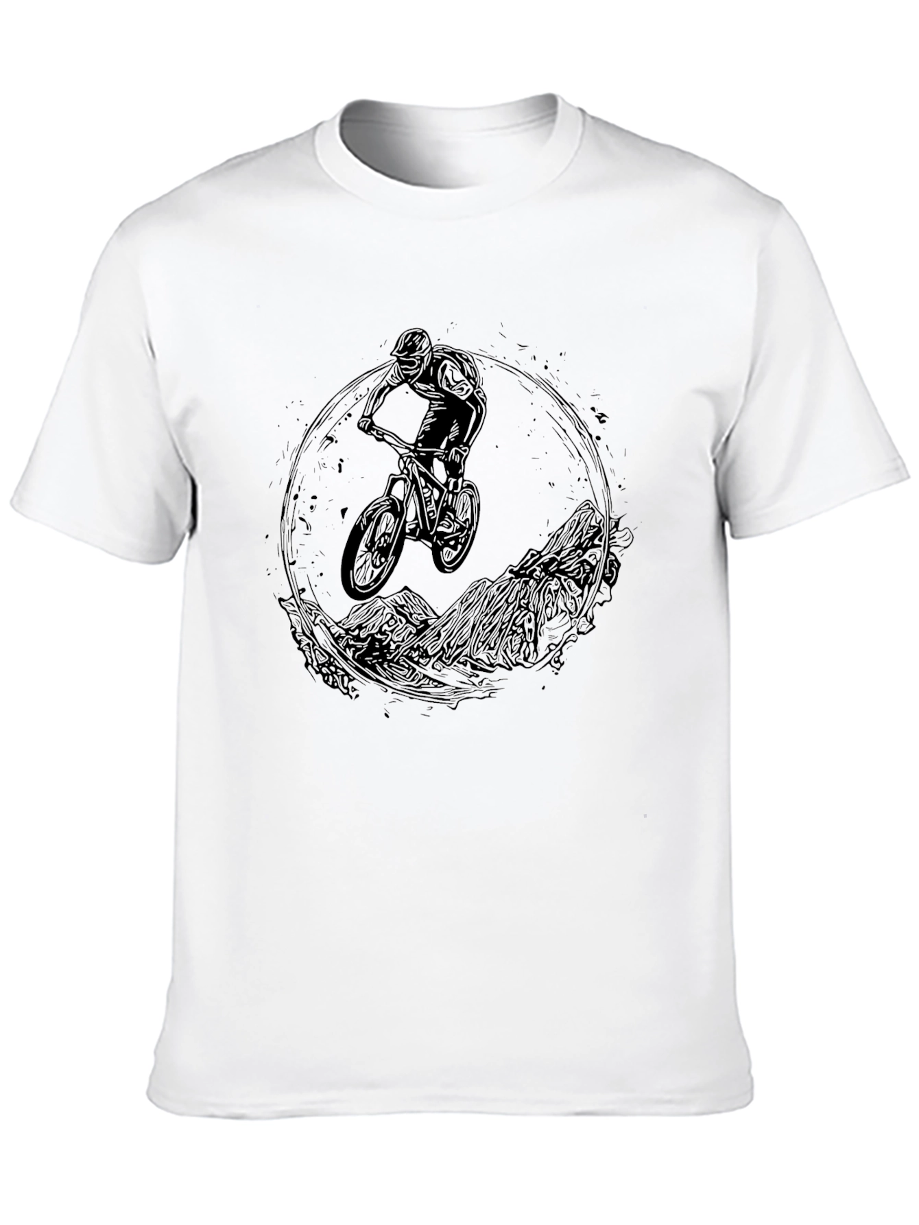 Mountain Bike Rider Graphic Tee - Black