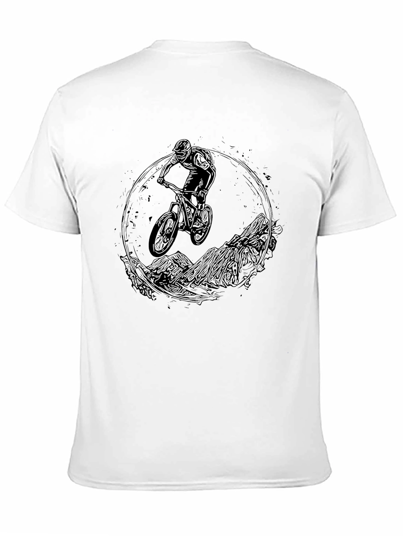 Mountain Bike Rider Graphic Tee - Black