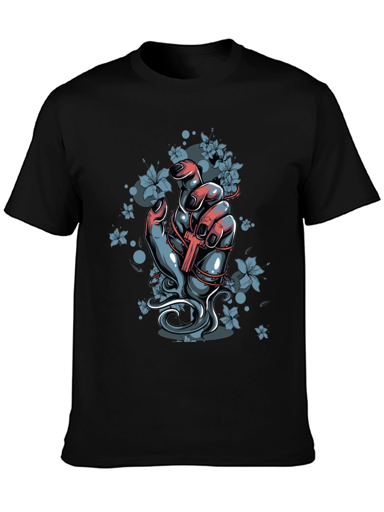 Hand & Cross Graphic Tee - Black