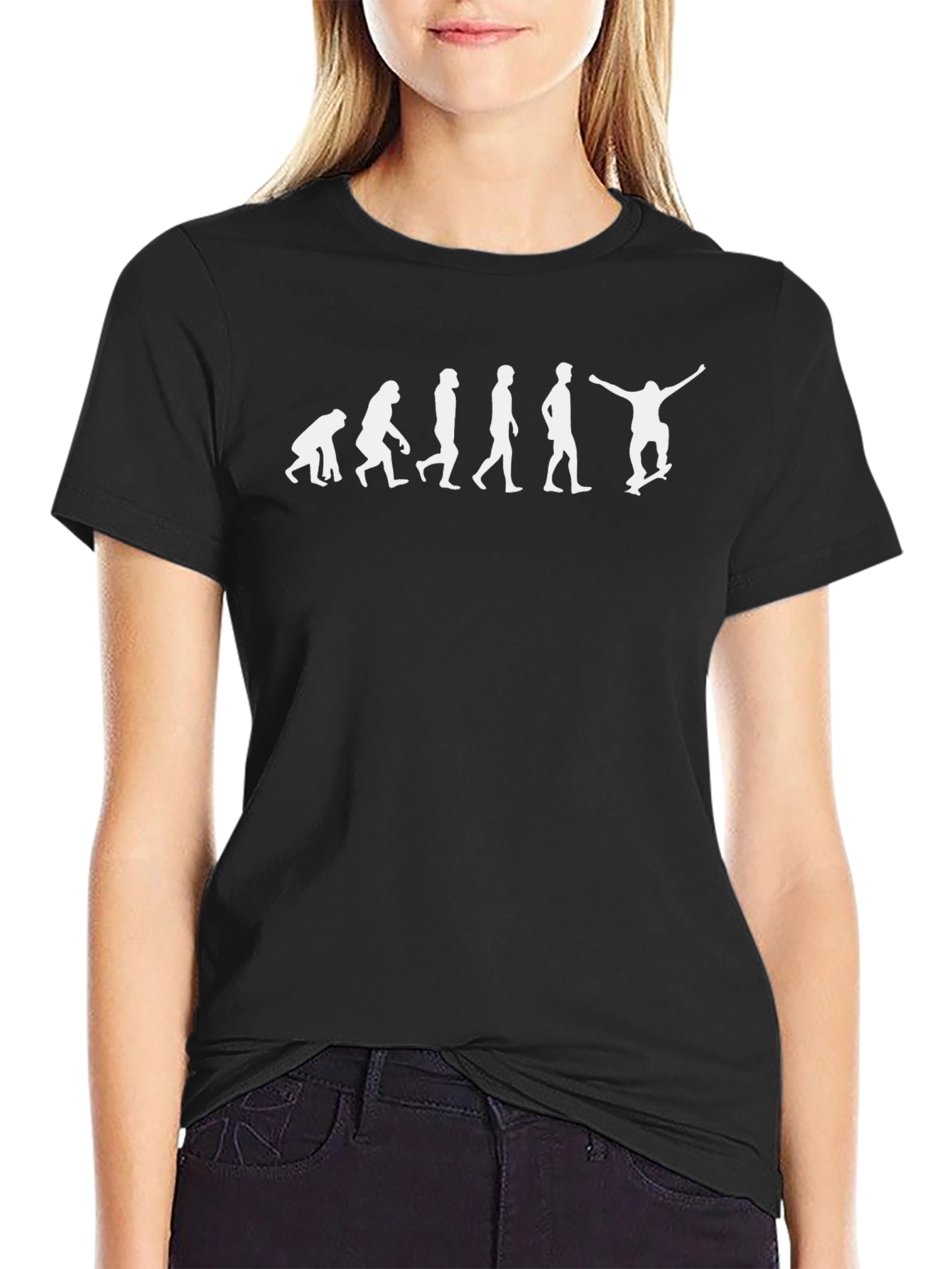 Evolution of Skateboarding Mens Black T-Shirt