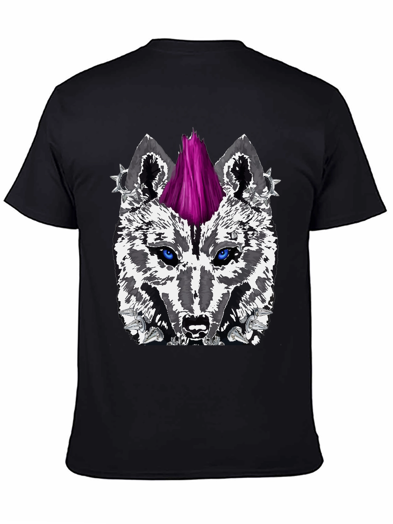 Wolf Punk Graphic Tee - Black
