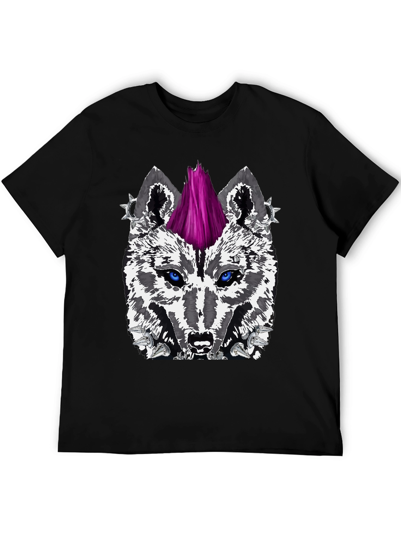 Wolf Punk Graphic Tee - Black