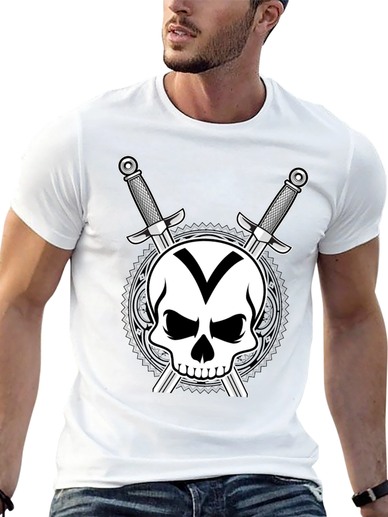 Skull & Swords Graphic T-Shirt - Black