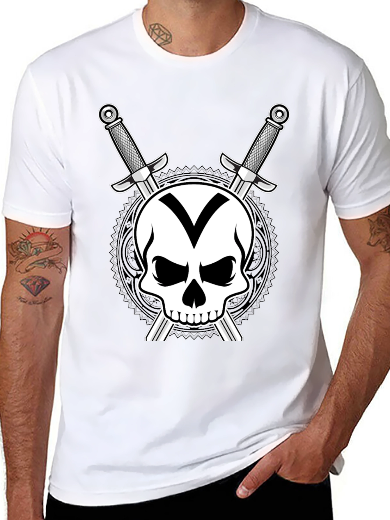 Skull & Swords Graphic T-Shirt - Black