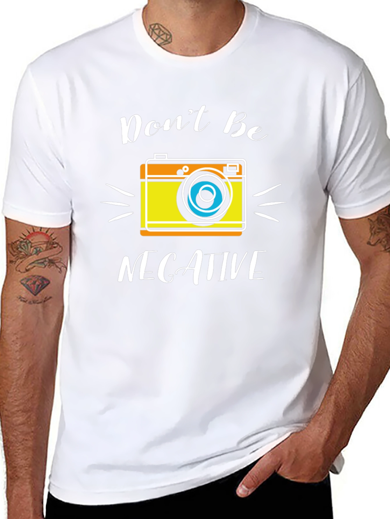 Dont Be Negative Camera Graphic T-Shirt