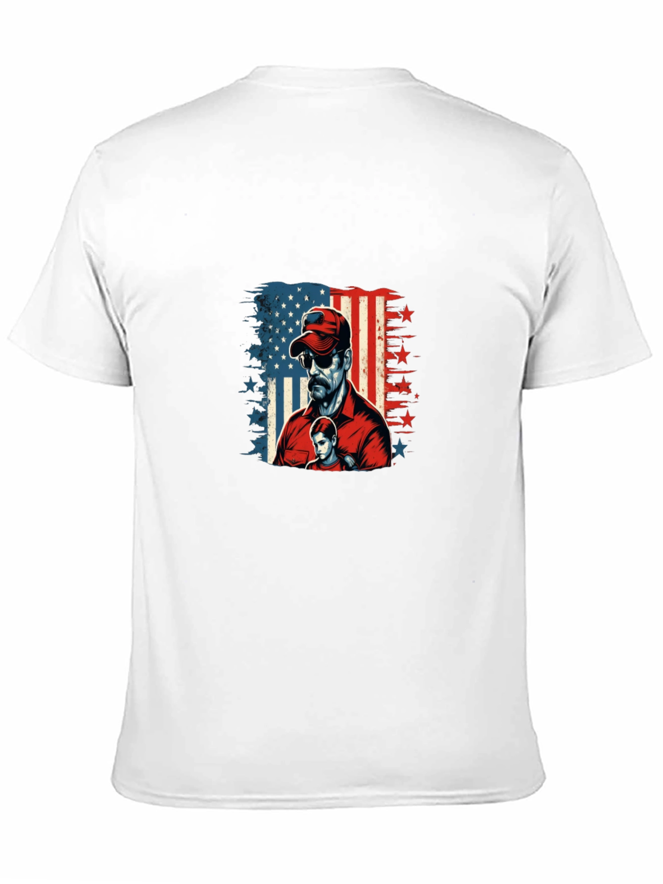 Patriotic Dad & Son Graphic Black Tee