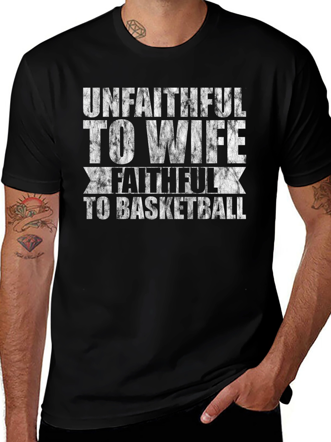 Unfaithful To Wife Faithful To Basketball Graphic Tee