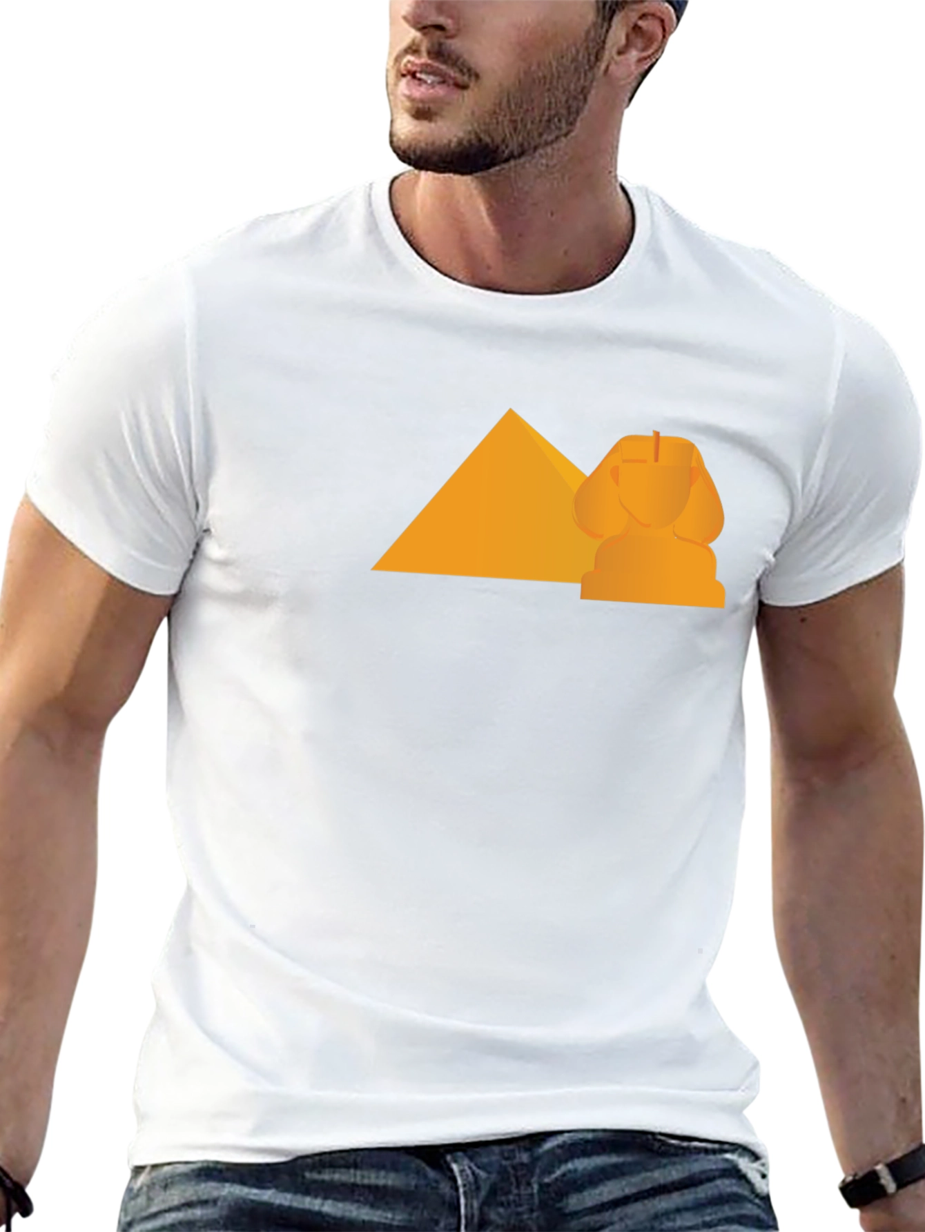 Egyptian Pyramid Sphinx Graphic Tee - Black