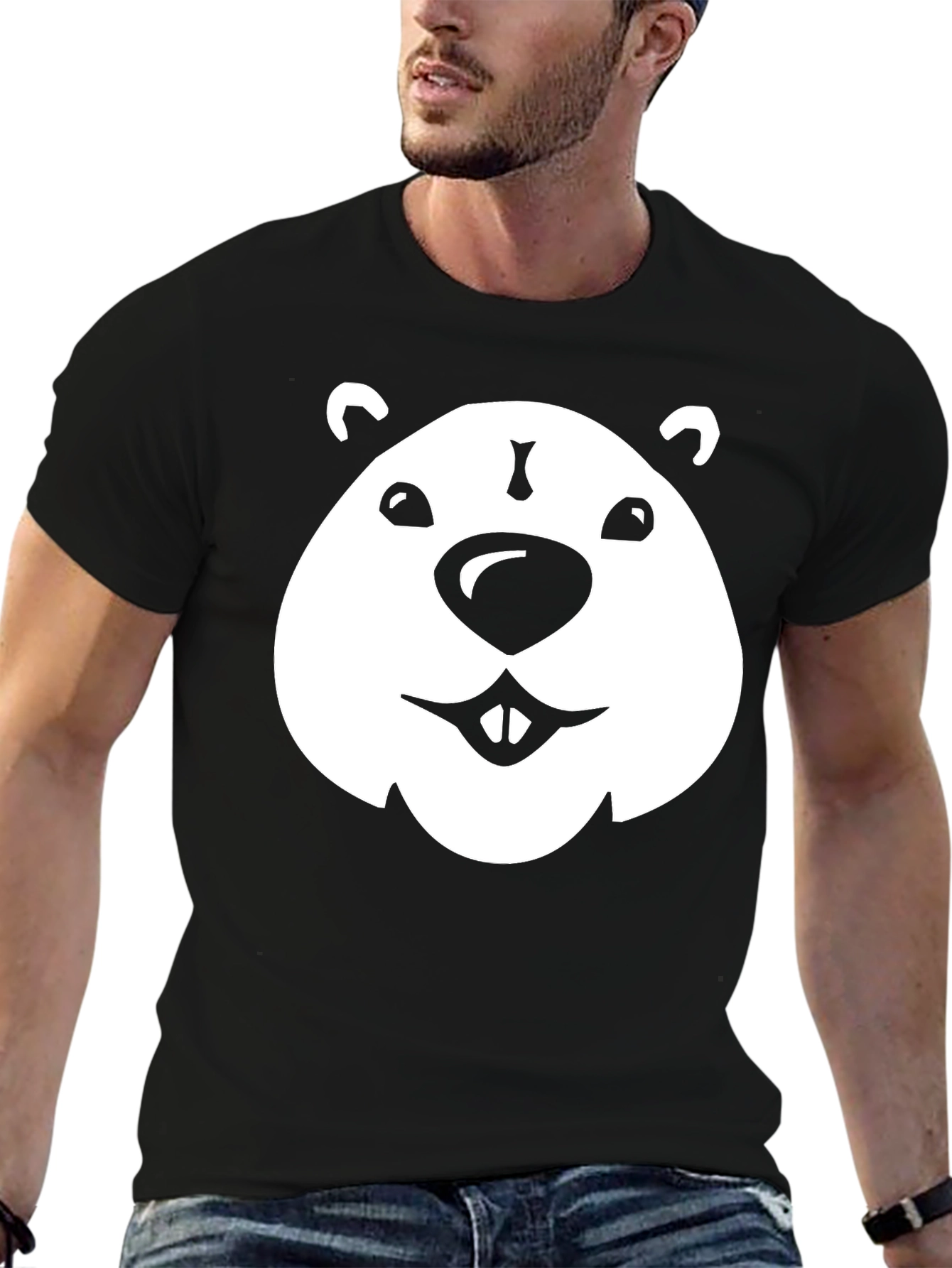 Funny Beaver Graphic T-Shirt - Casual Tee