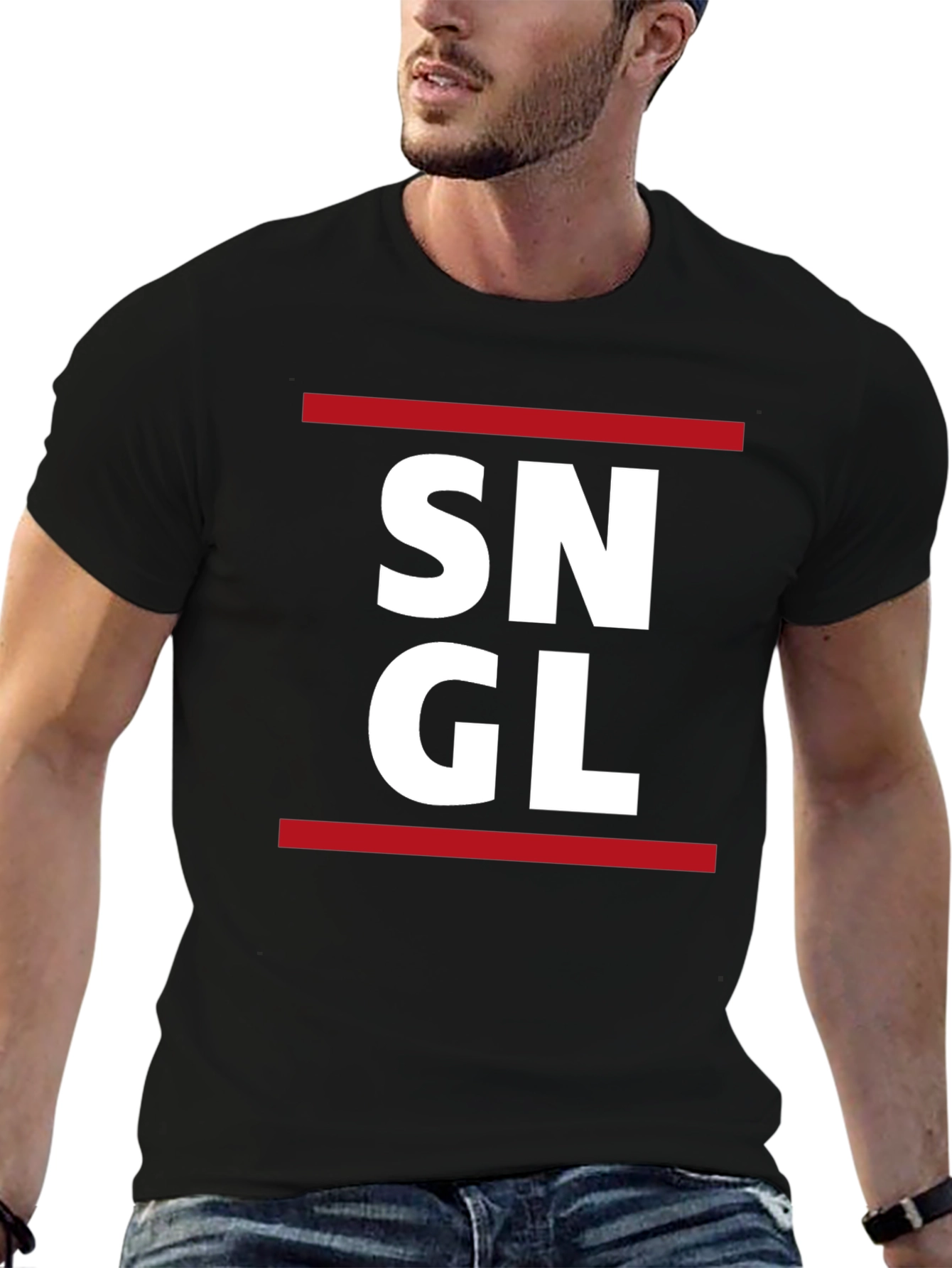 SNGL Black Graphic Tee