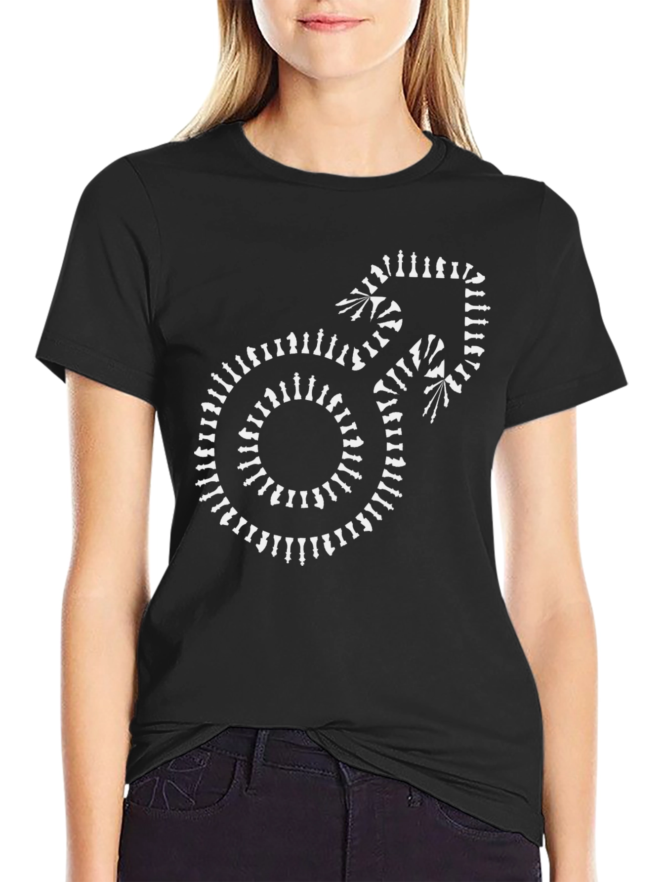 Chess Piece Male Symbol Graphic Tee - Black