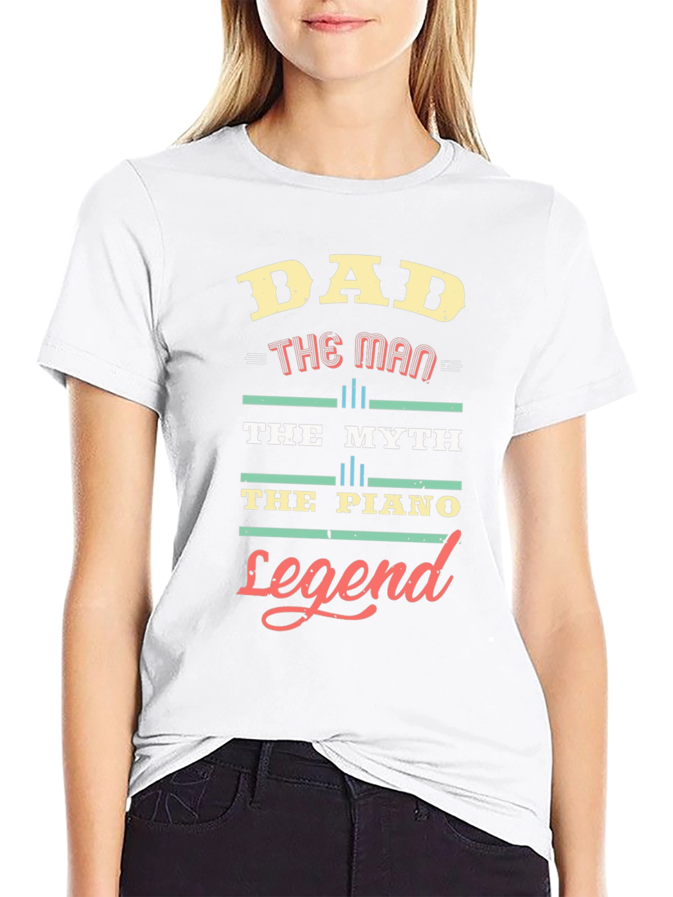 Dad The Man The Myth Piano Legend T-Shirt
