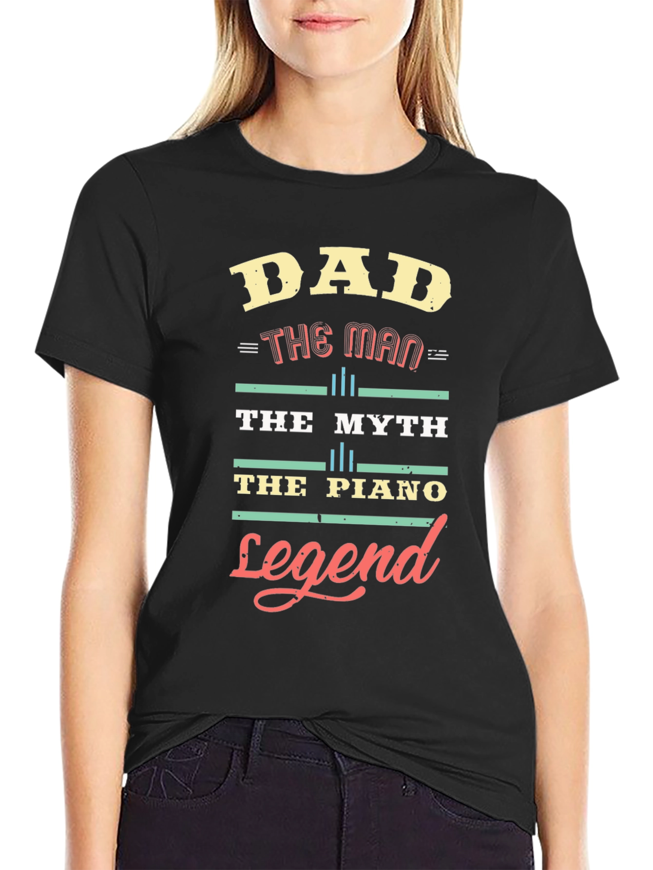 Dad The Man The Myth Piano Legend T-Shirt