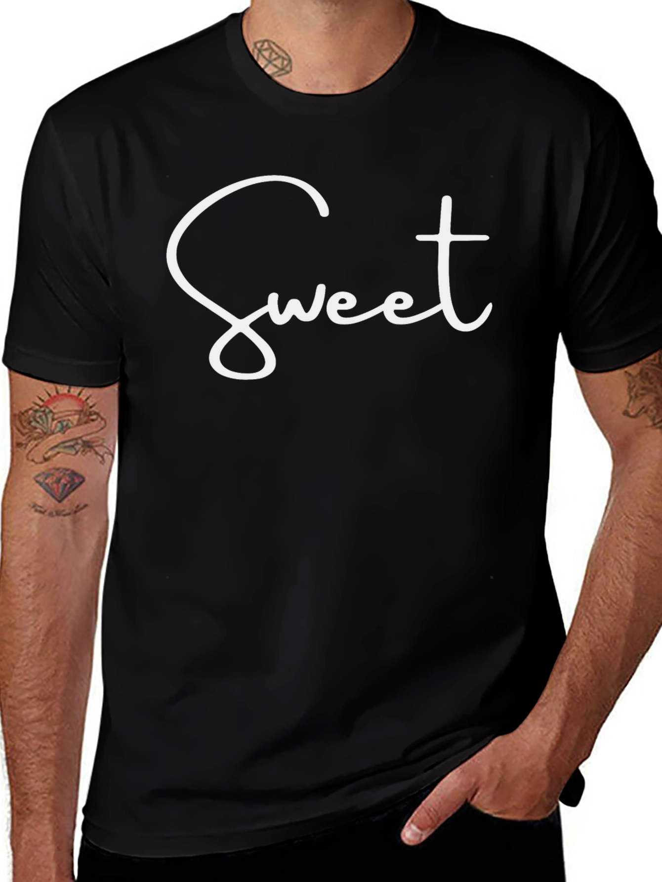Sweet Graphic Tee - Stylish Black T-Shirt