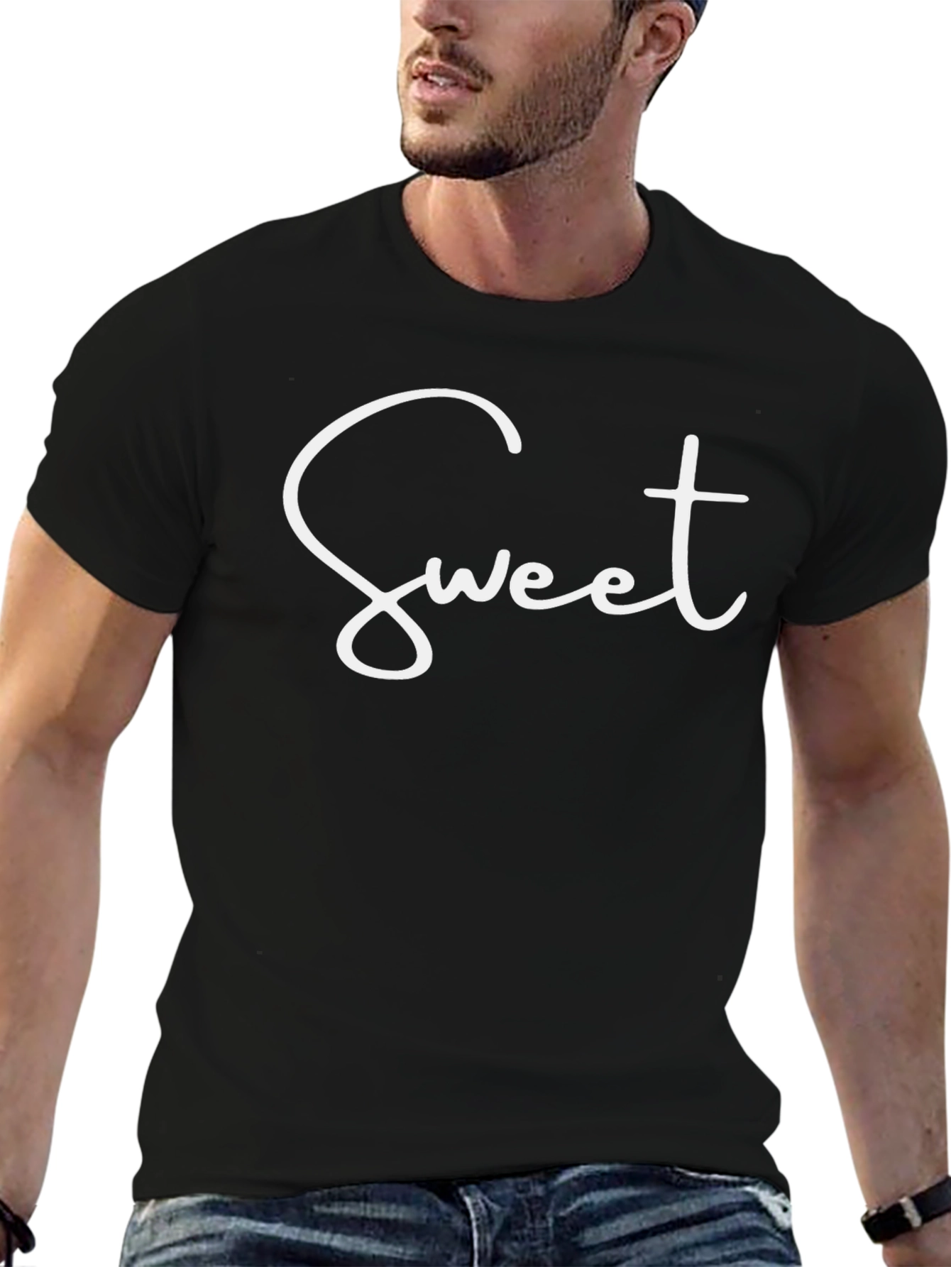 Sweet Graphic Tee - Stylish Black T-Shirt