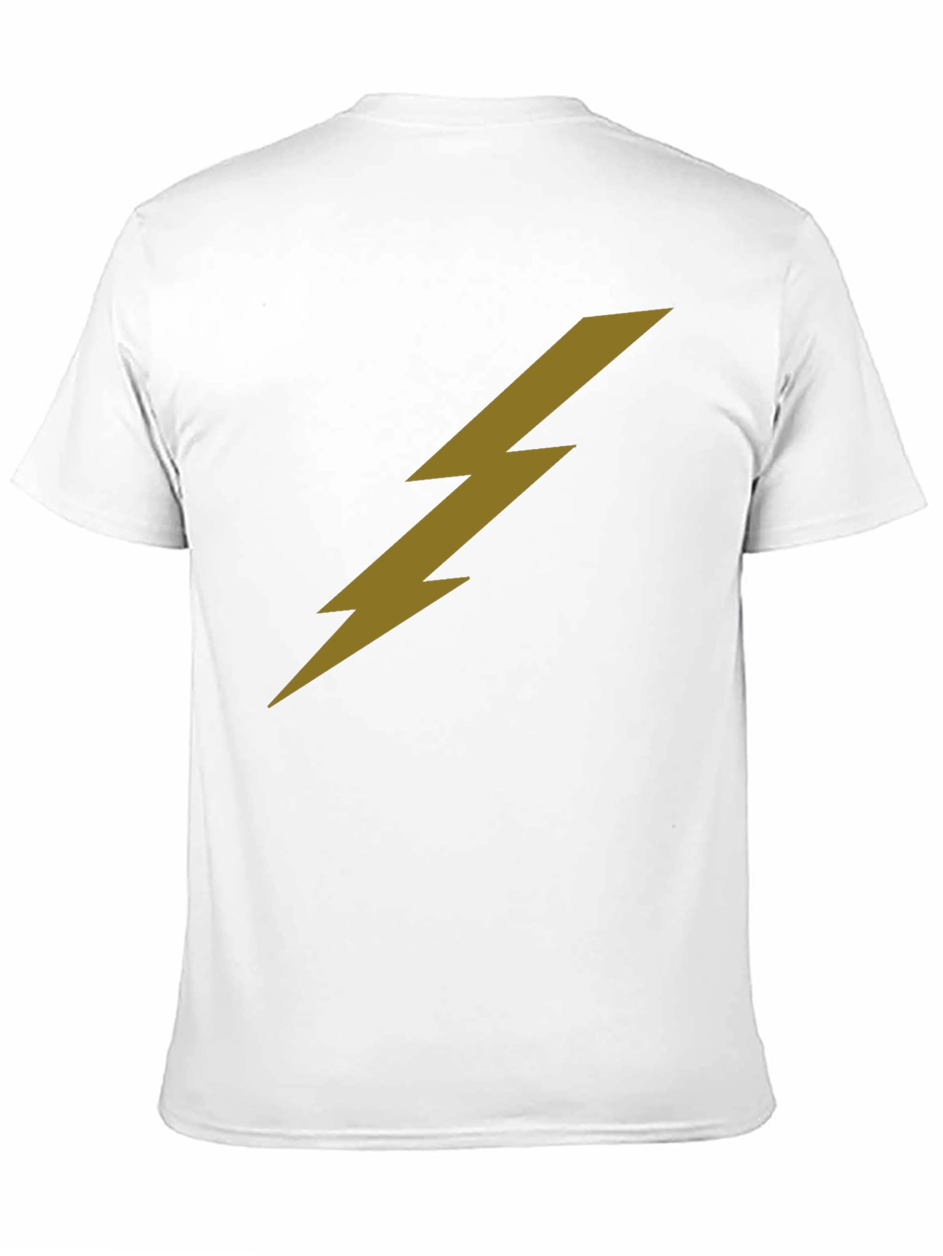 Black T-Shirt with Gold Lightning Bolt Design