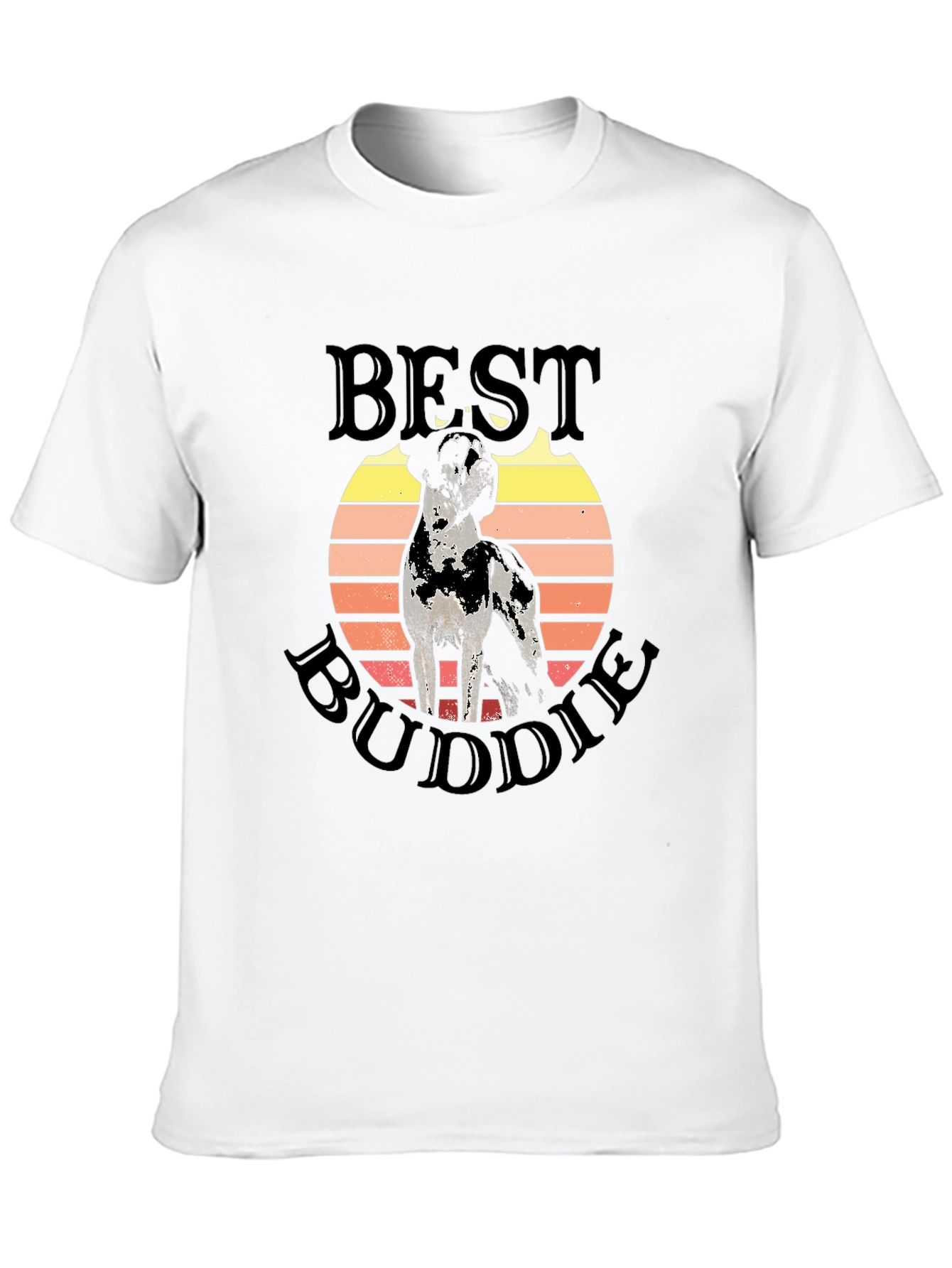 Best Buddie Dog Graphic Tee - Unisex Black T-Shirt