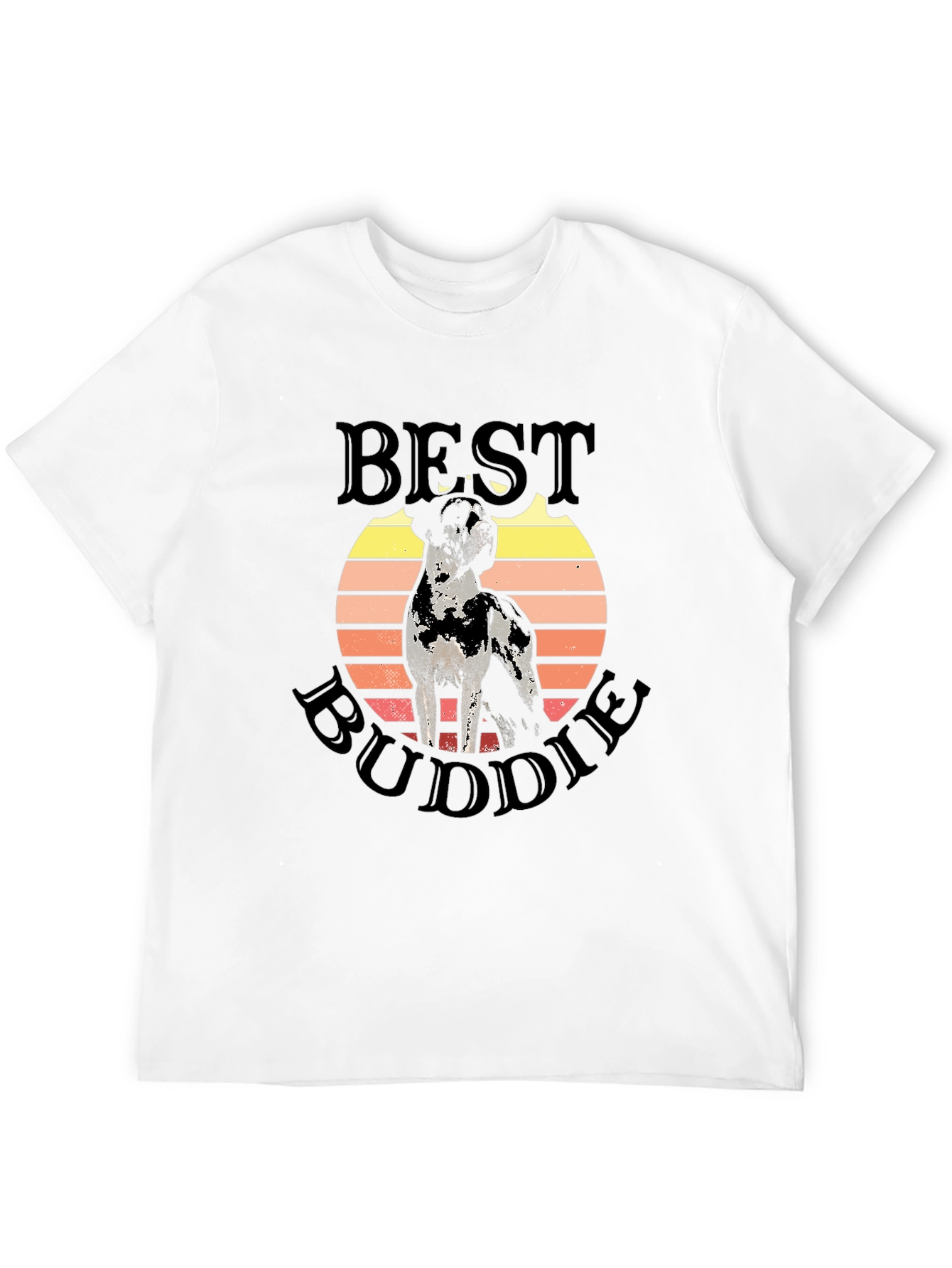 Best Buddie Dog Graphic Tee - Unisex Black T-Shirt